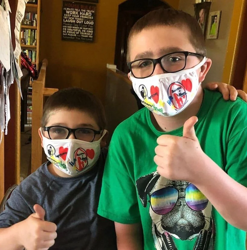 introducing the second winner of @shrinerstwi &ldquo;design a mask&rdquo; contest ~ Jaxon! 🎨 he &amp; his younger brother Jeren are so excited Jaxon&rsquo;s mask was selected as one of the winners, and we&rsquo;re thrilled we could bring his creativ