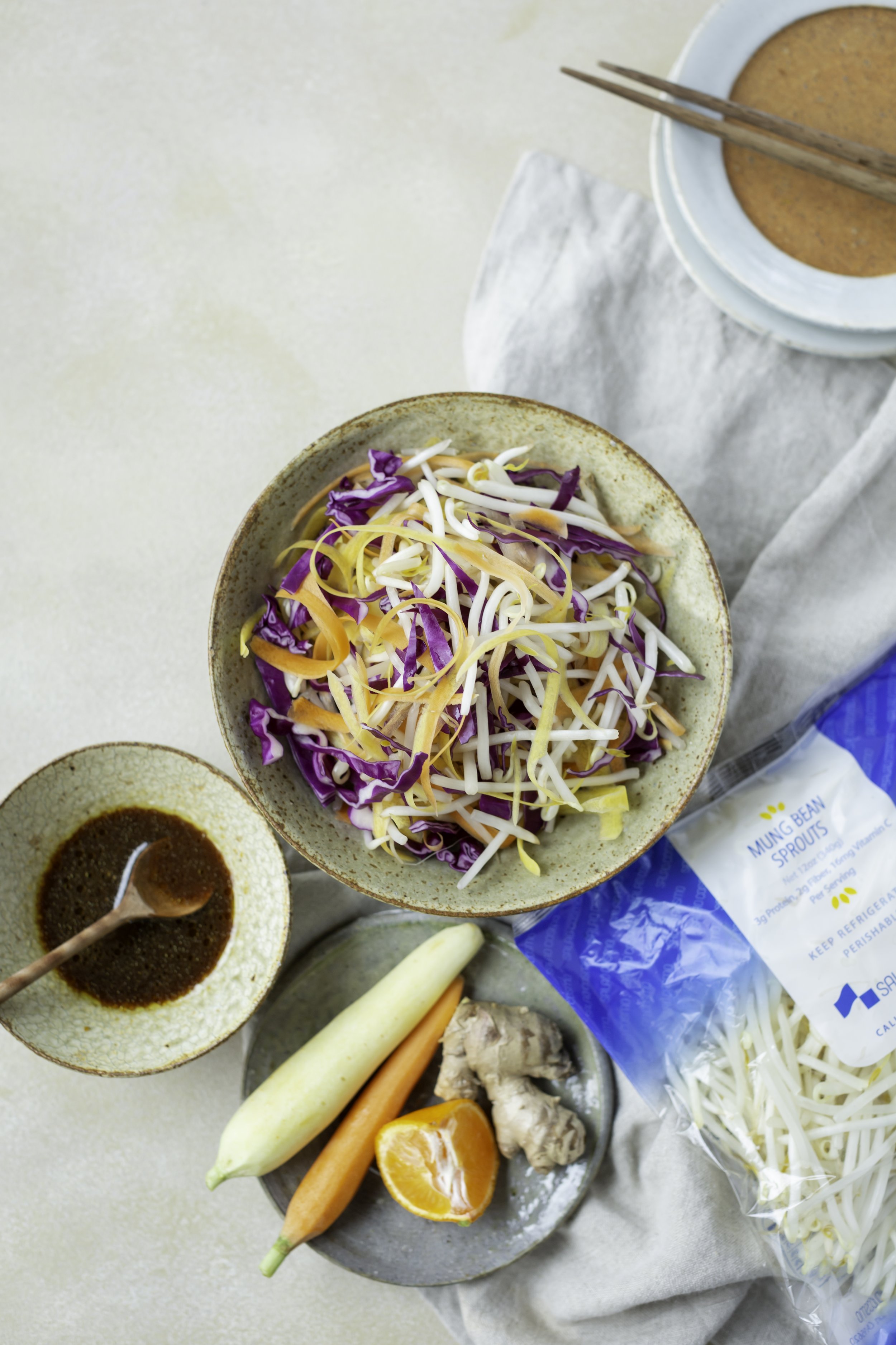 Spicy Orange Ginger Sprout Salad