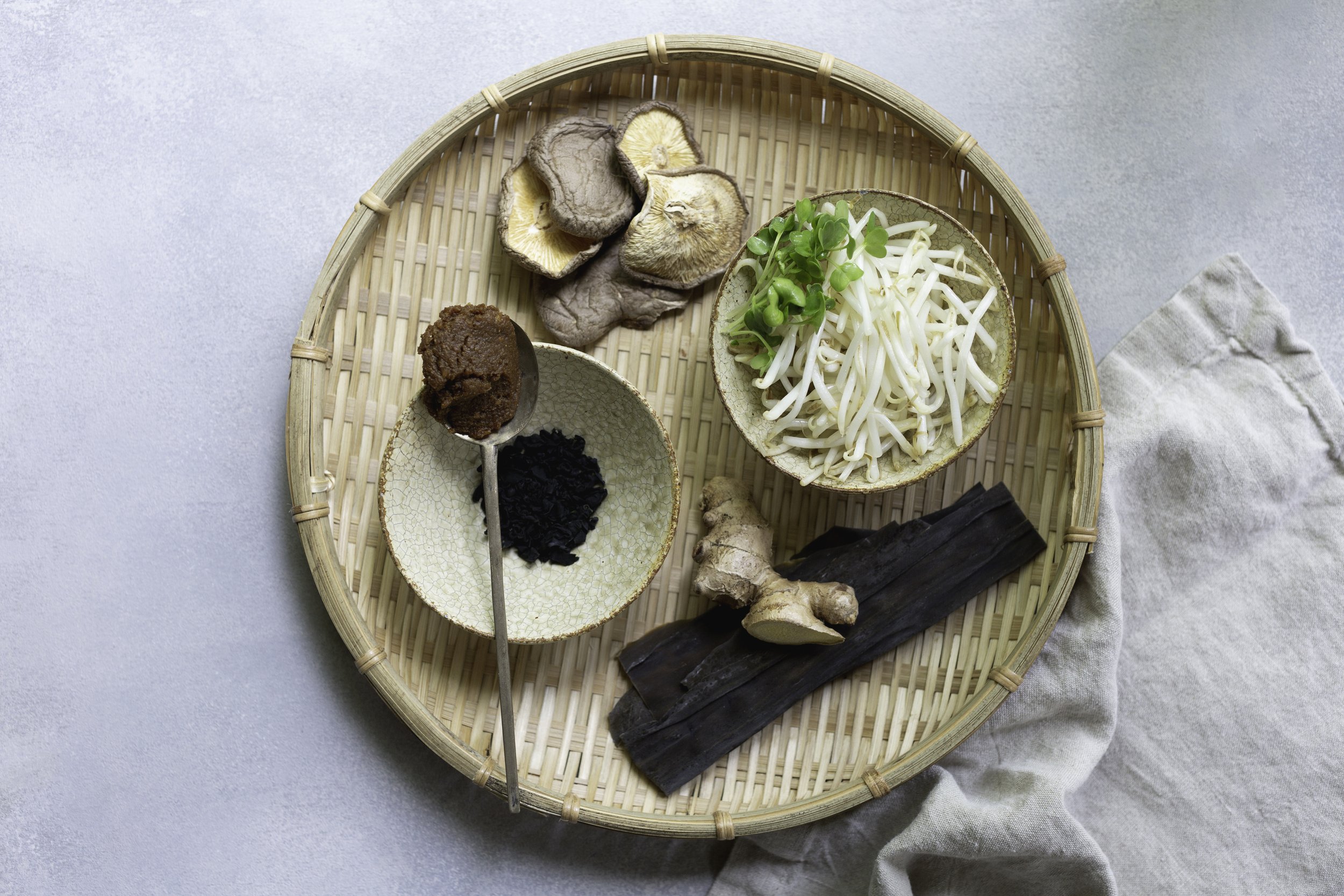  Bean Sprout Ginger Shitake Miso Soup 