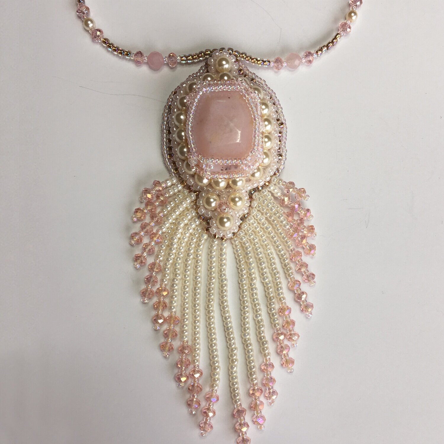 "Angelica" Bead-Embroidered Necklace