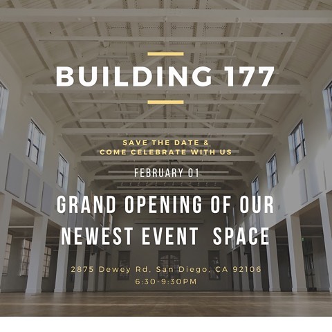 We got an old library and made it a beautiful event space @bldg177. When we do something new, we party cause why not celebrate your accomplishments. Come celebrate with us! 
3 bars, food, cool designs from local vendors, lots of good times. #sandiego