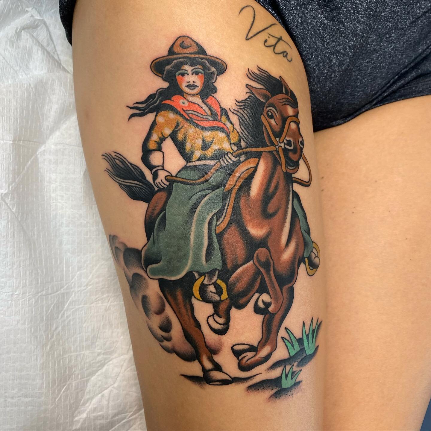 My American traditional Ellie tattoo! Done by Amanda @ Downtown