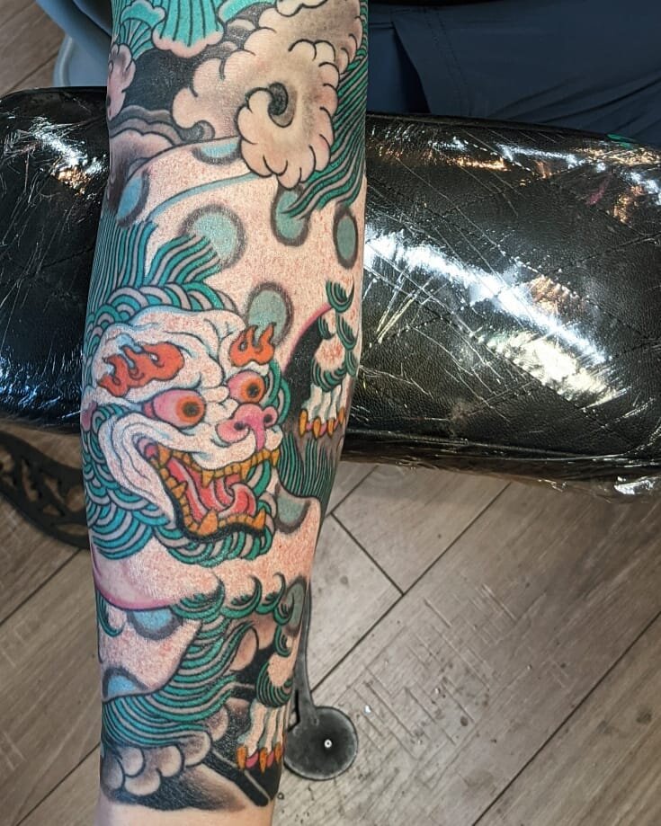 Wrapping things up on Angela's first sleeve. On to the next!