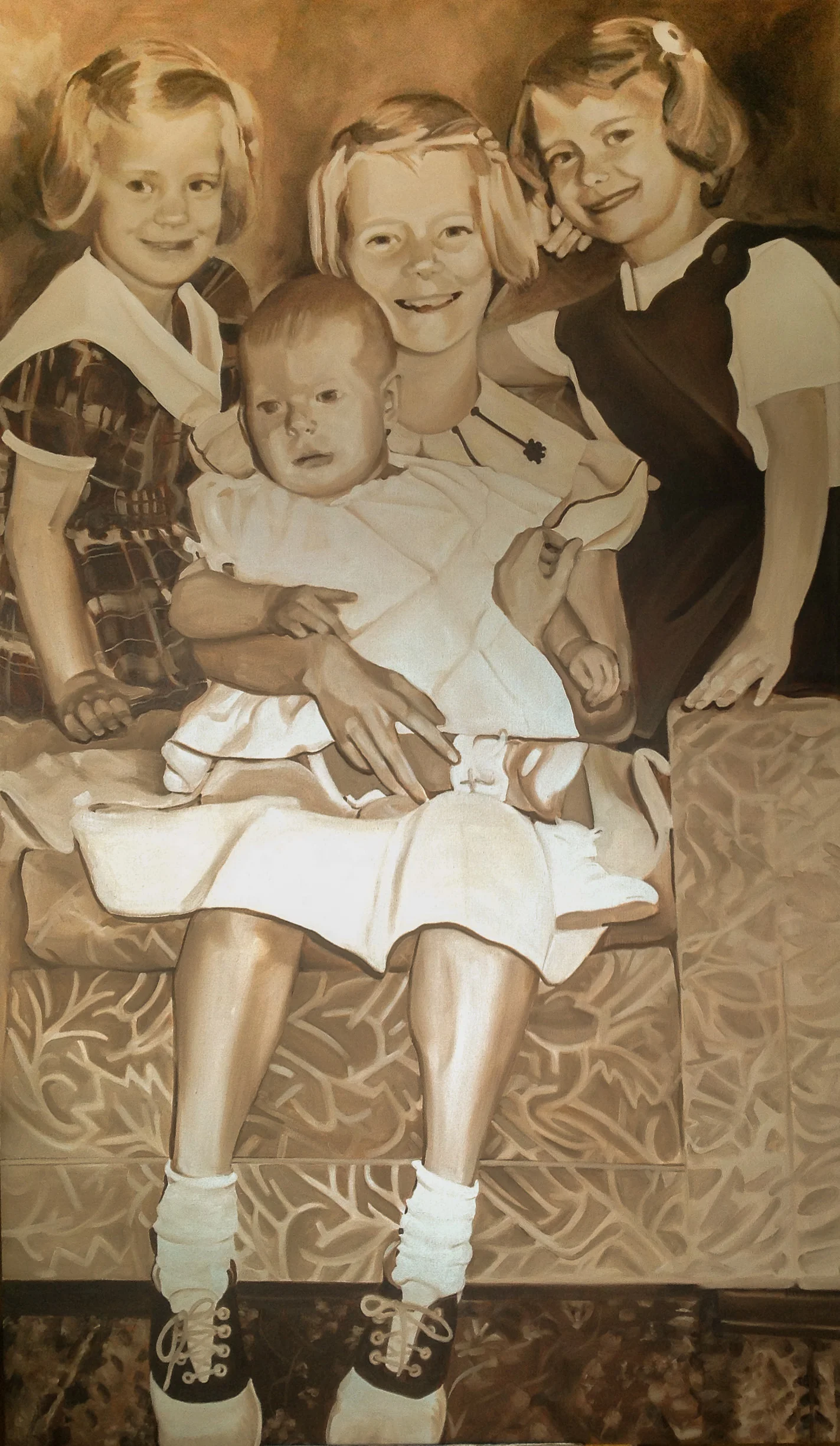 Four Sisters, 2013, Oil on linen,  36" x 48", Collection of Pat Tinnel