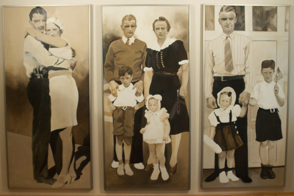The Simmons Family Triptych, 1976, Oil on linen, 60" x 108", Collection of Sharon Putsch