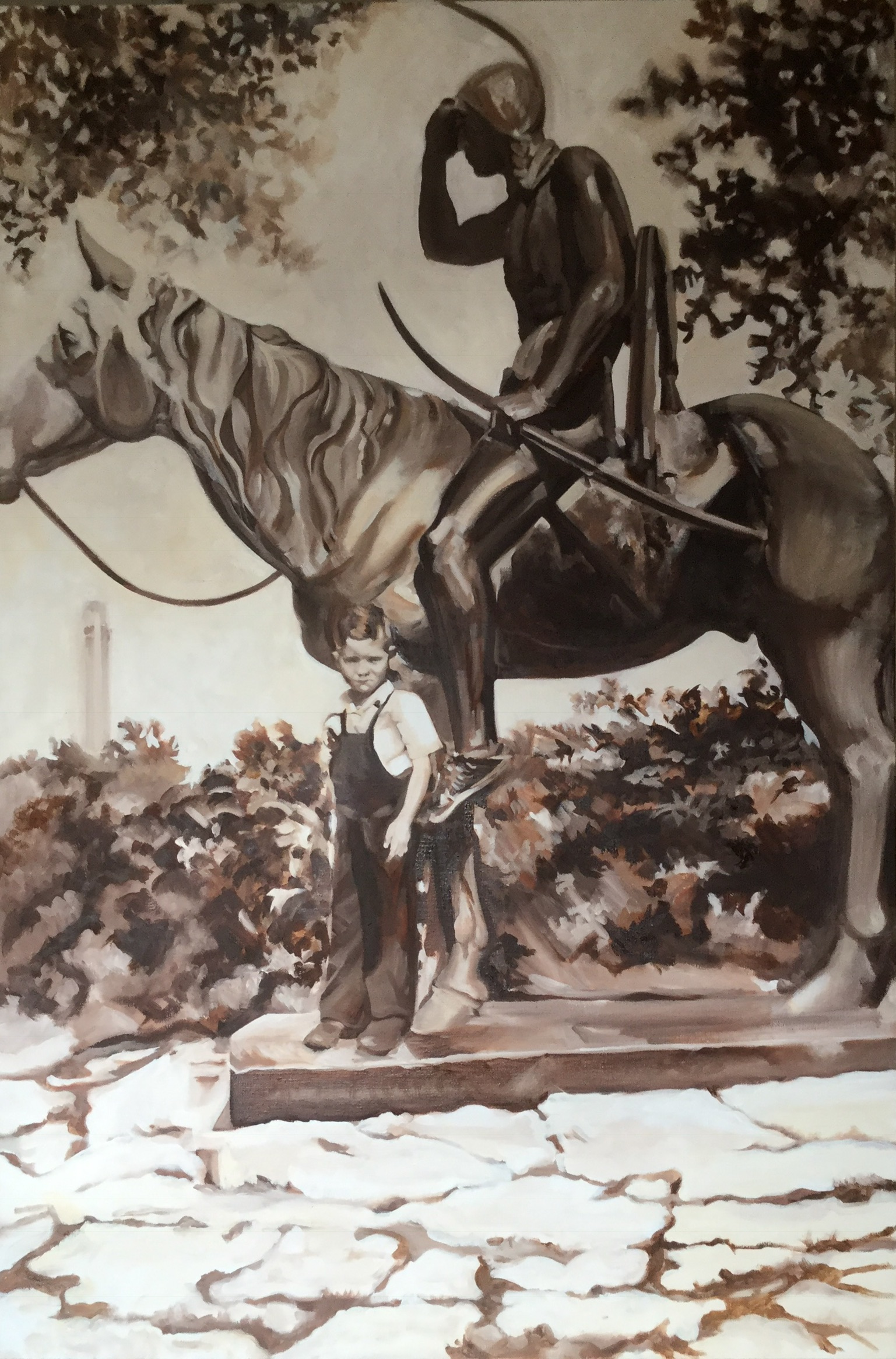 The Scout, 2016, Oil on linen, 45" x 30", Collection of Charlie Paynter