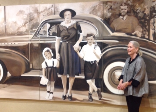 The artist with The Chevy Triptych at the Albrecht-Kemper Museum, St. Joseph, Missouri