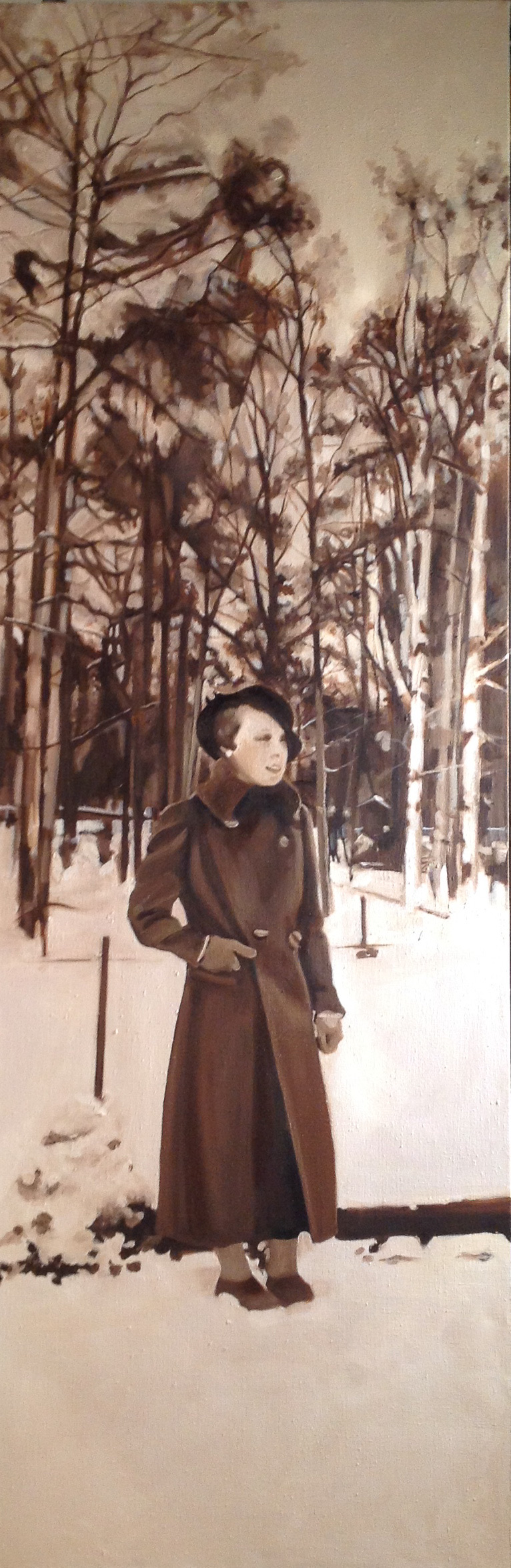 Esther, 2013, Oil on linen, 60" x 20",  Collection of Bente Hierholzer
