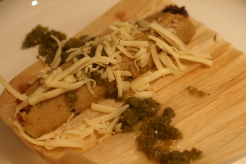 The great tamale makeover: Mashed plantains replace traditionally high-fat tamale dough to delicious results. (image T. Freuman)