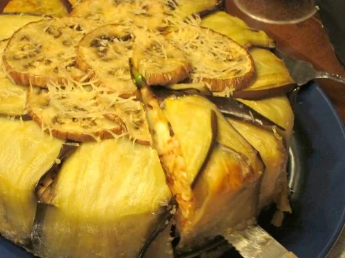Timbale (Eggplant-encased Spaghetti Pie) (image T. Freuman)