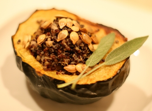 Black Quinoa Stuffed Acorn Squash (image T. Freuman)