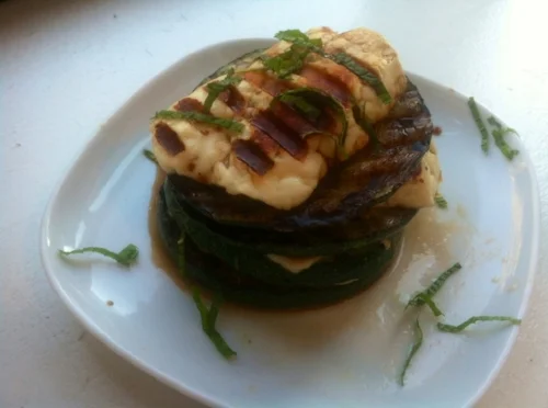 Zucchini Halloumi Napoleon (image T. Freuman)