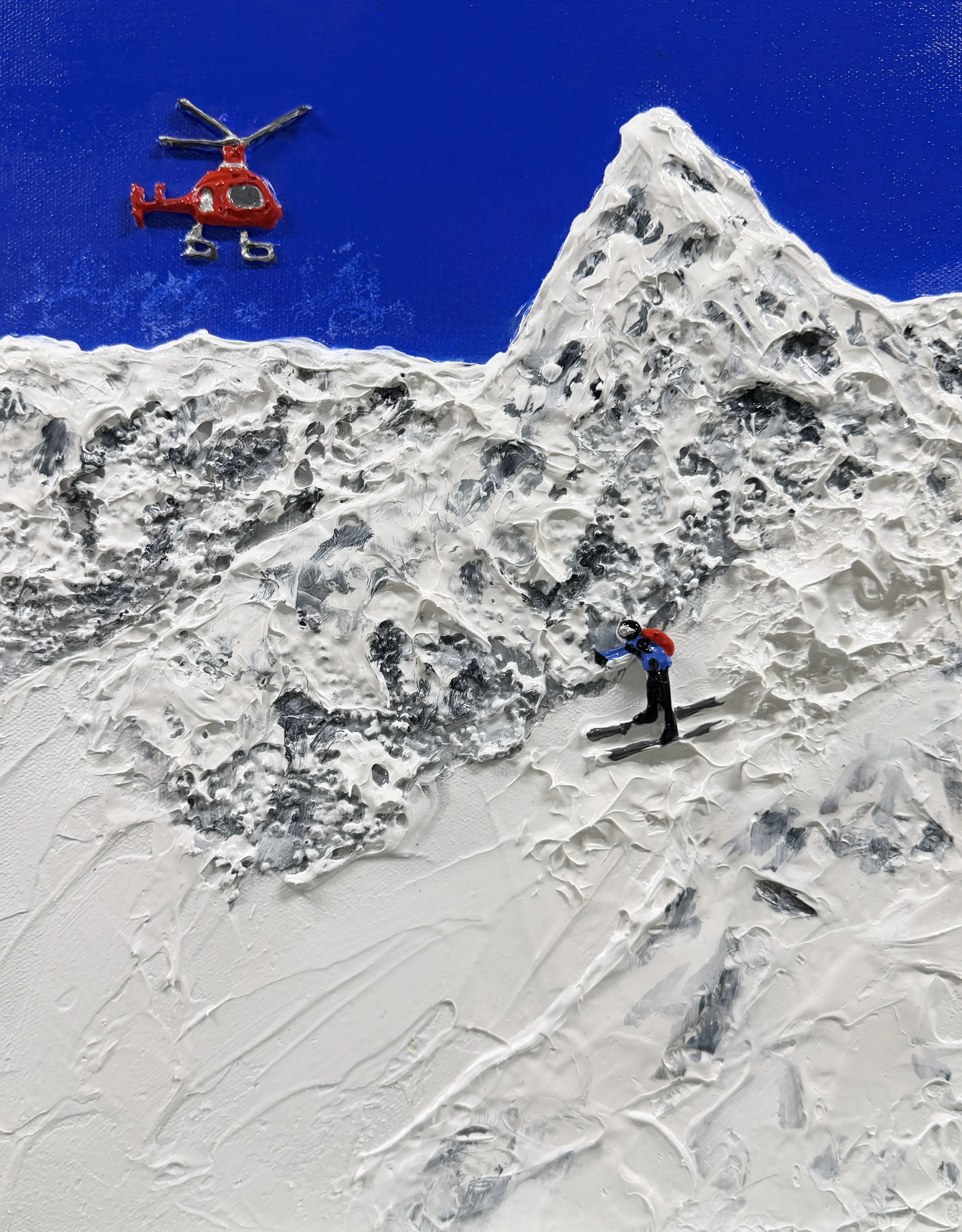 Heli Skiing 36cm x 28cm