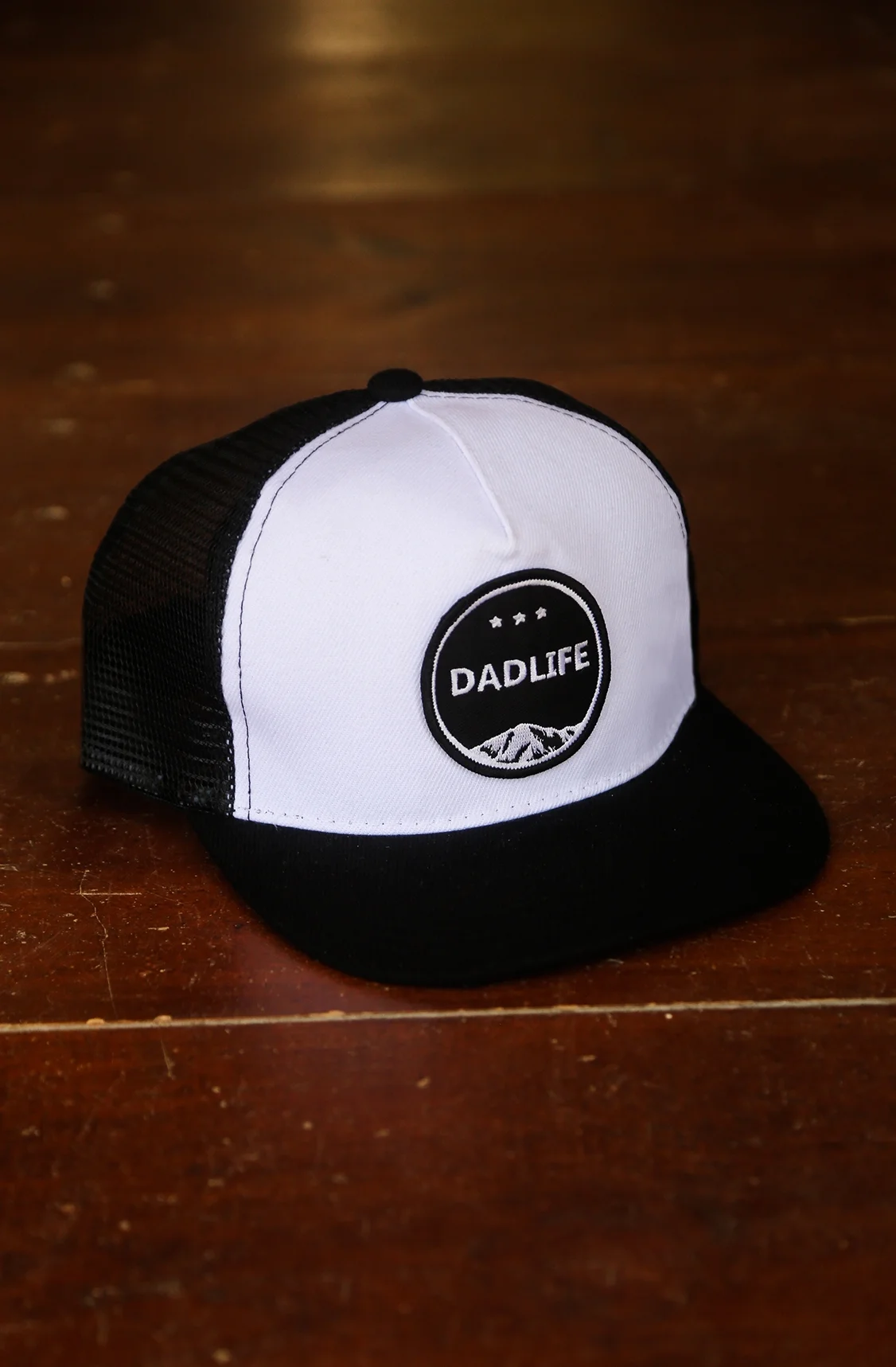 Circle Logo Trucker Hat | White &amp; Black