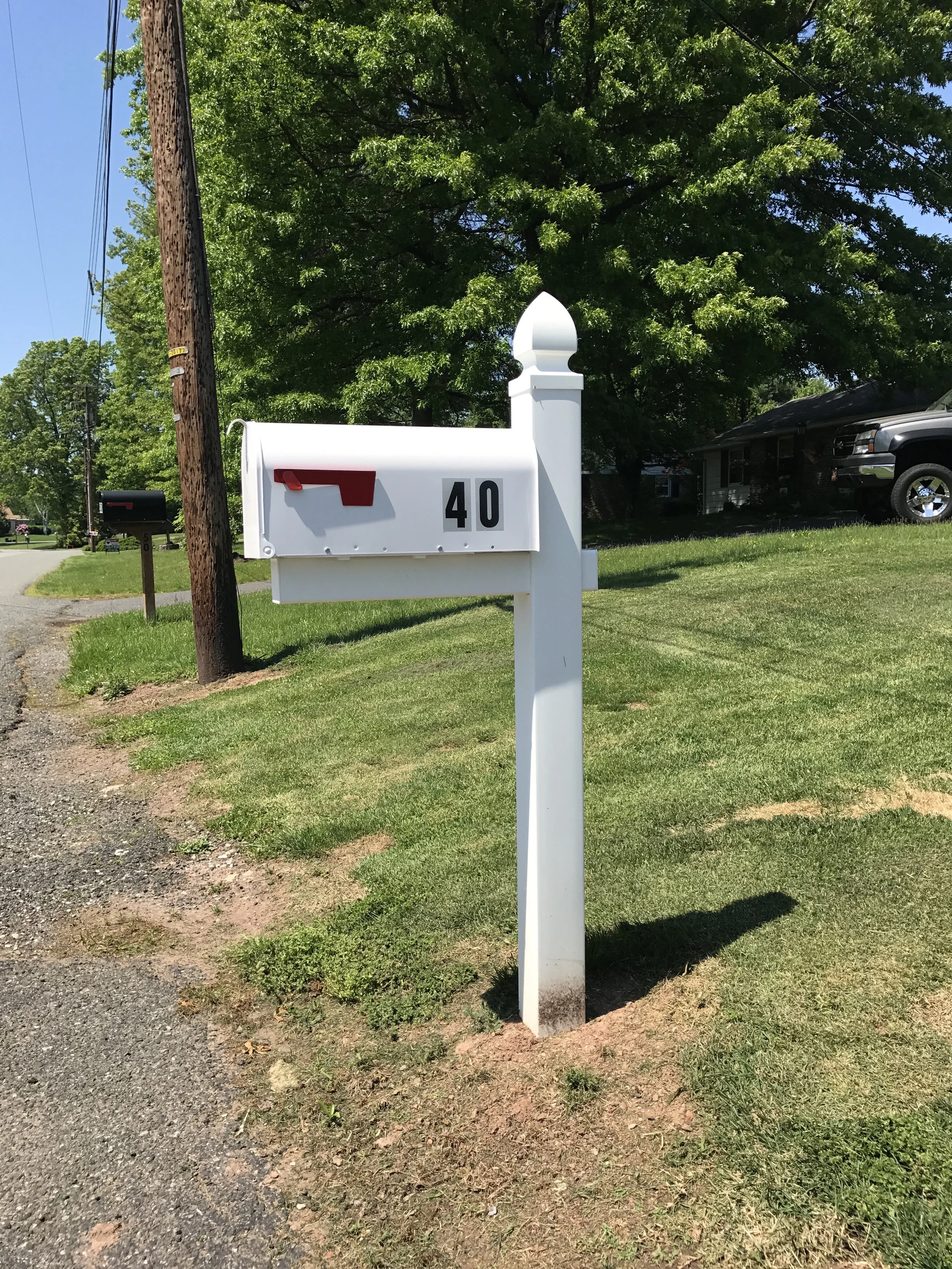 Standard white post & box