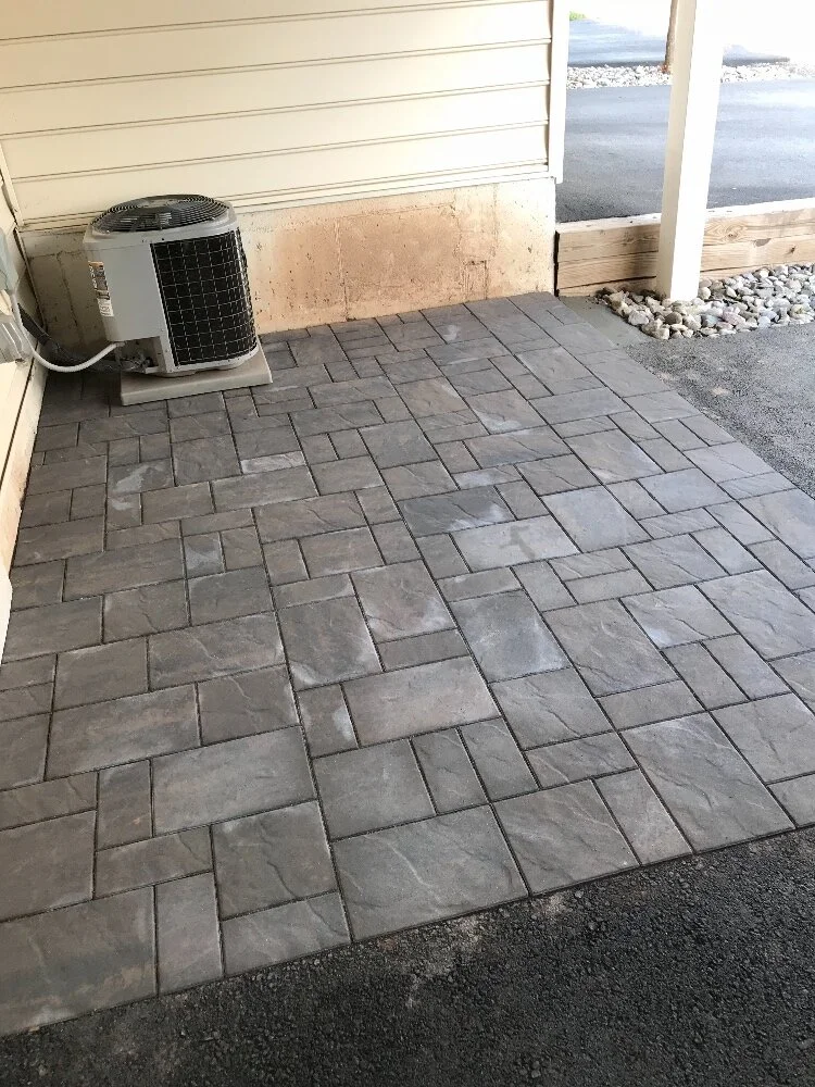 Grass space turned into paver dry space