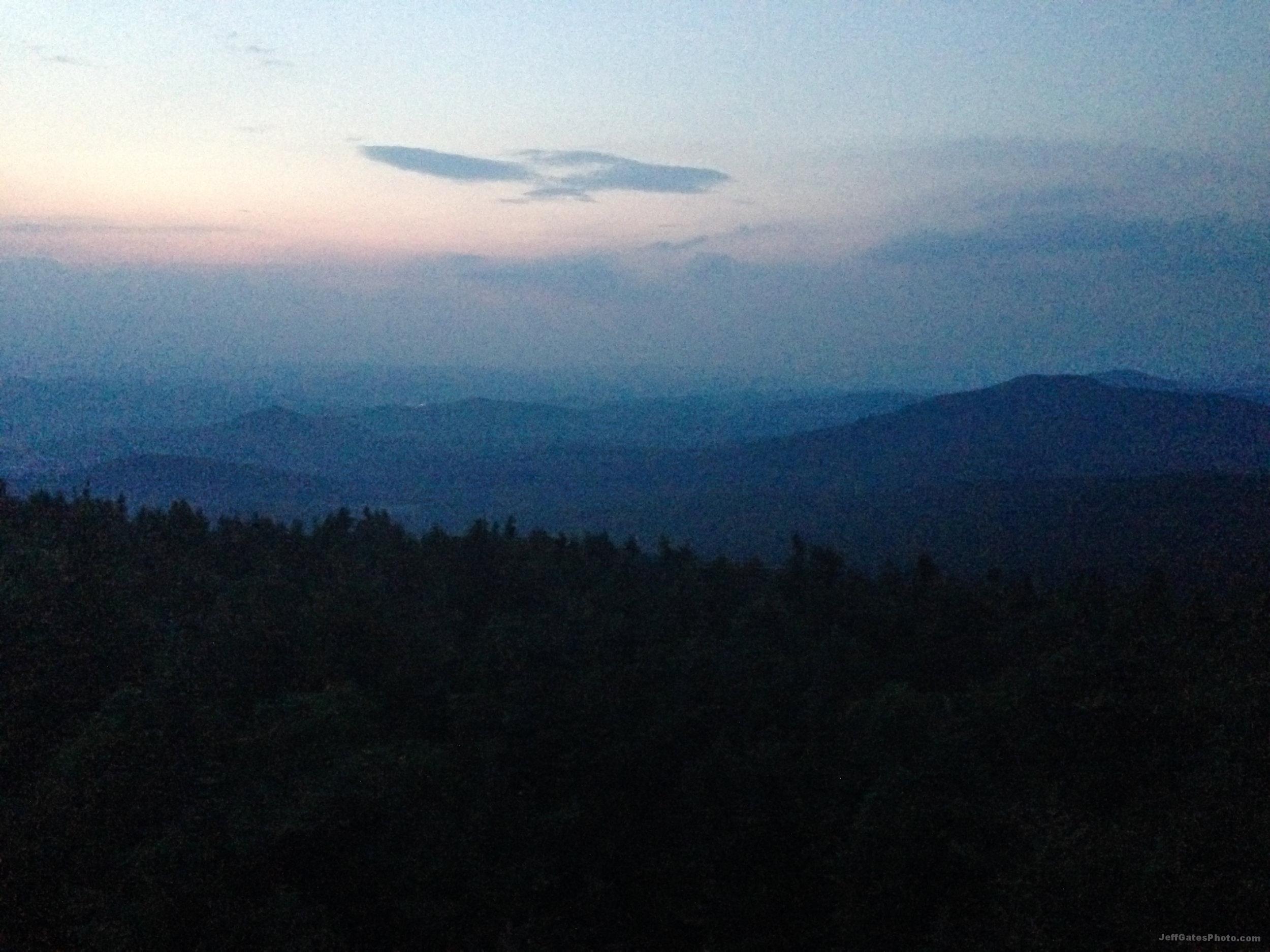 Night Falling over the Mountains
