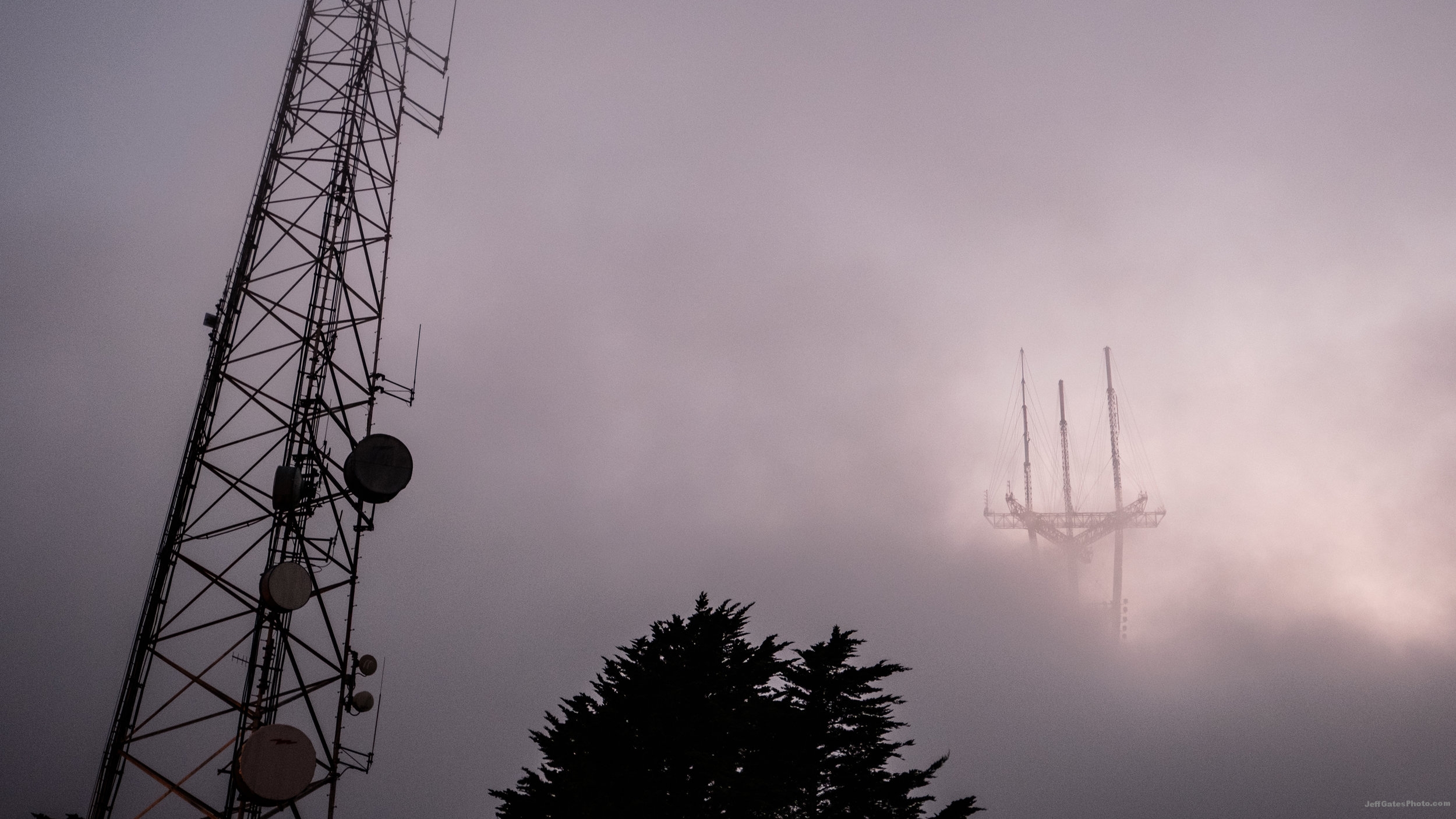 Clouds atop Twin Peaks
