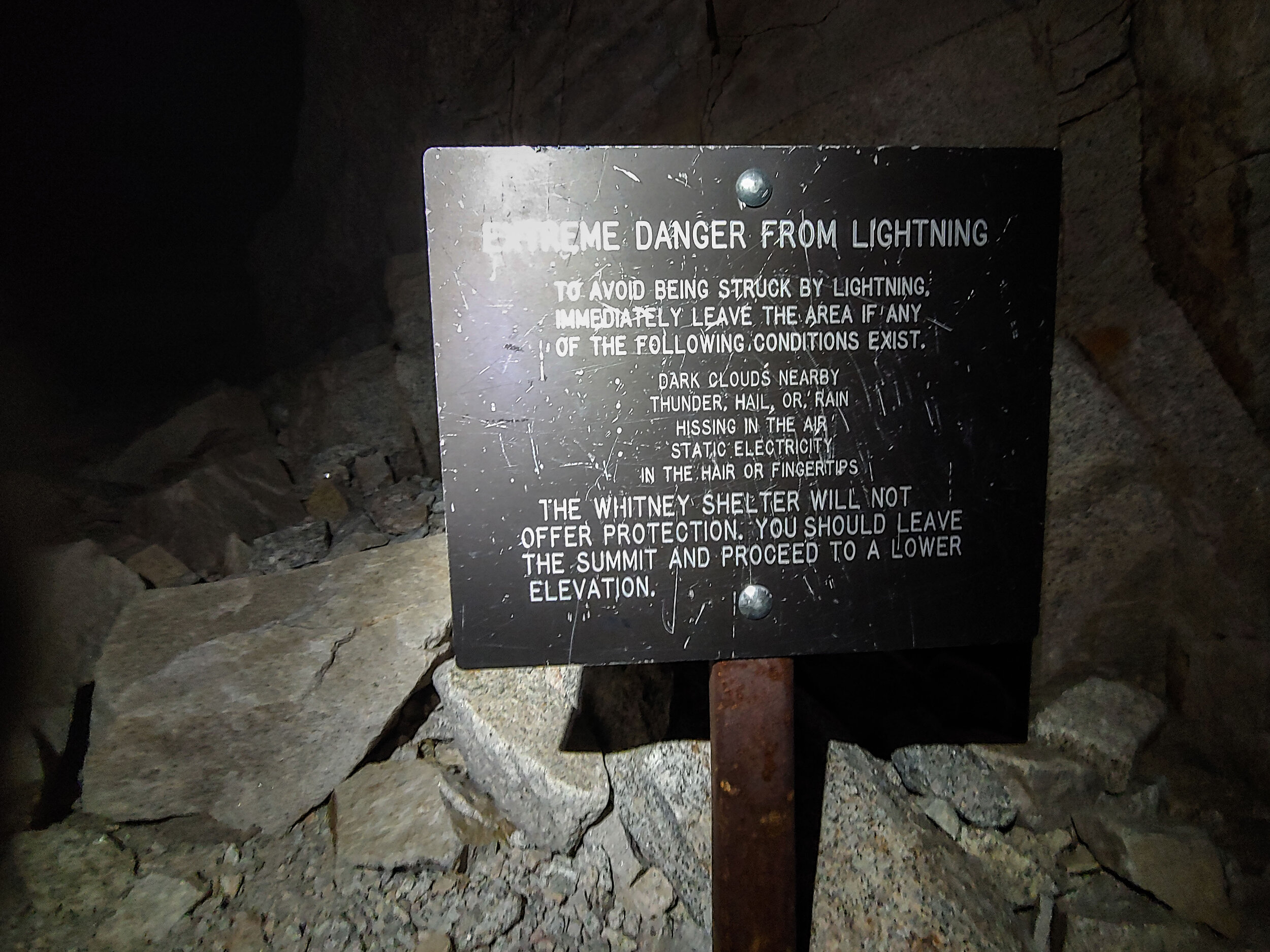 Trail Crest Warning Sign