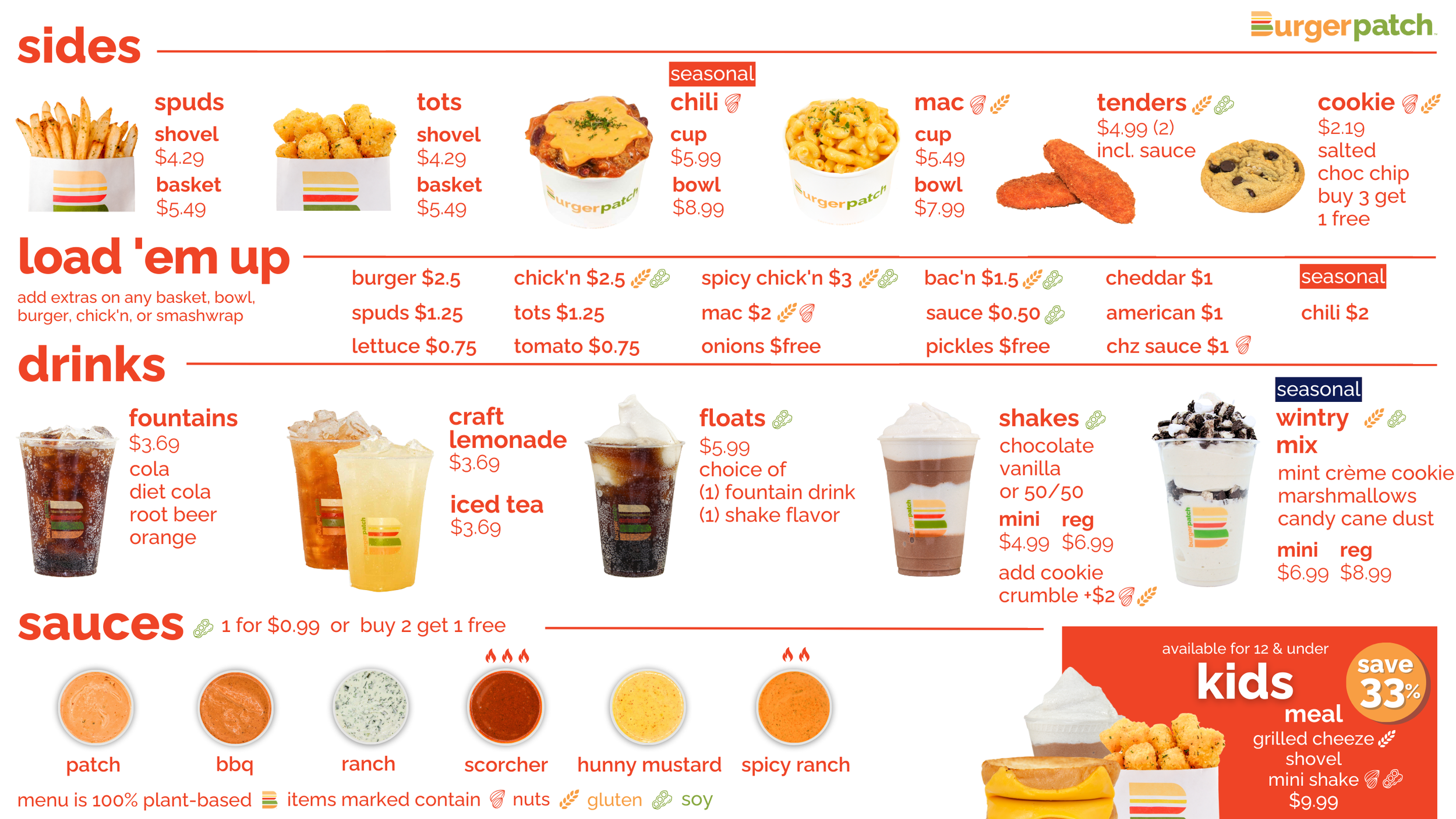 Burger Patch — Burger Patch Menu 100 Vegan Food