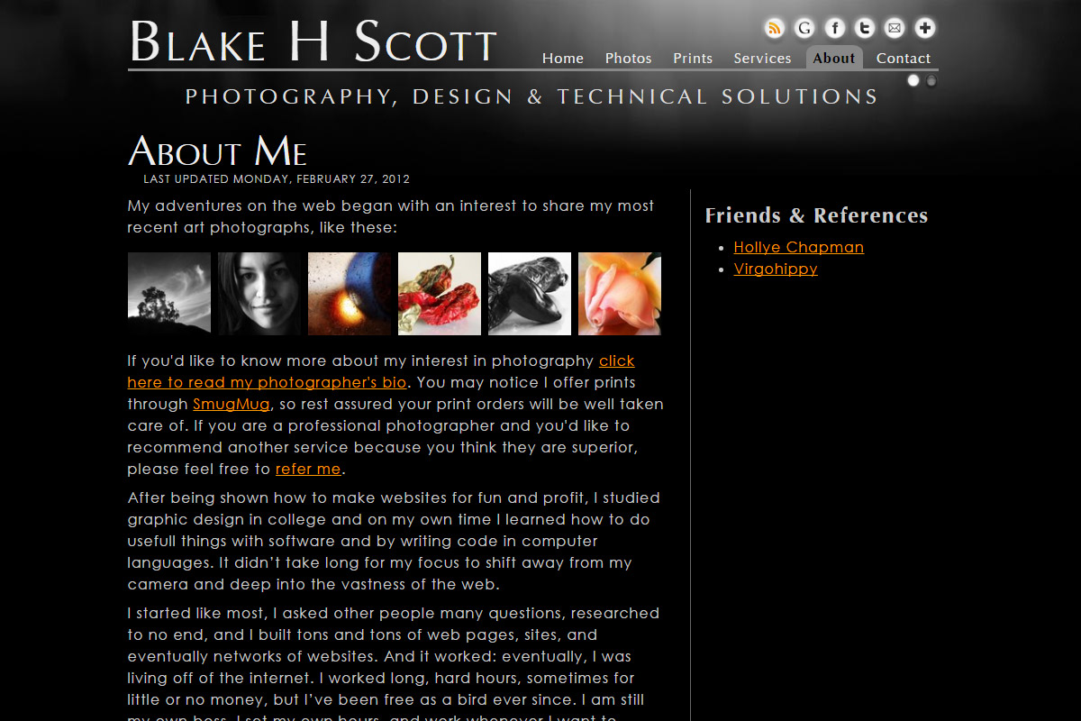 About Me. A little personal touch can make clients feel more comfortable working with you.