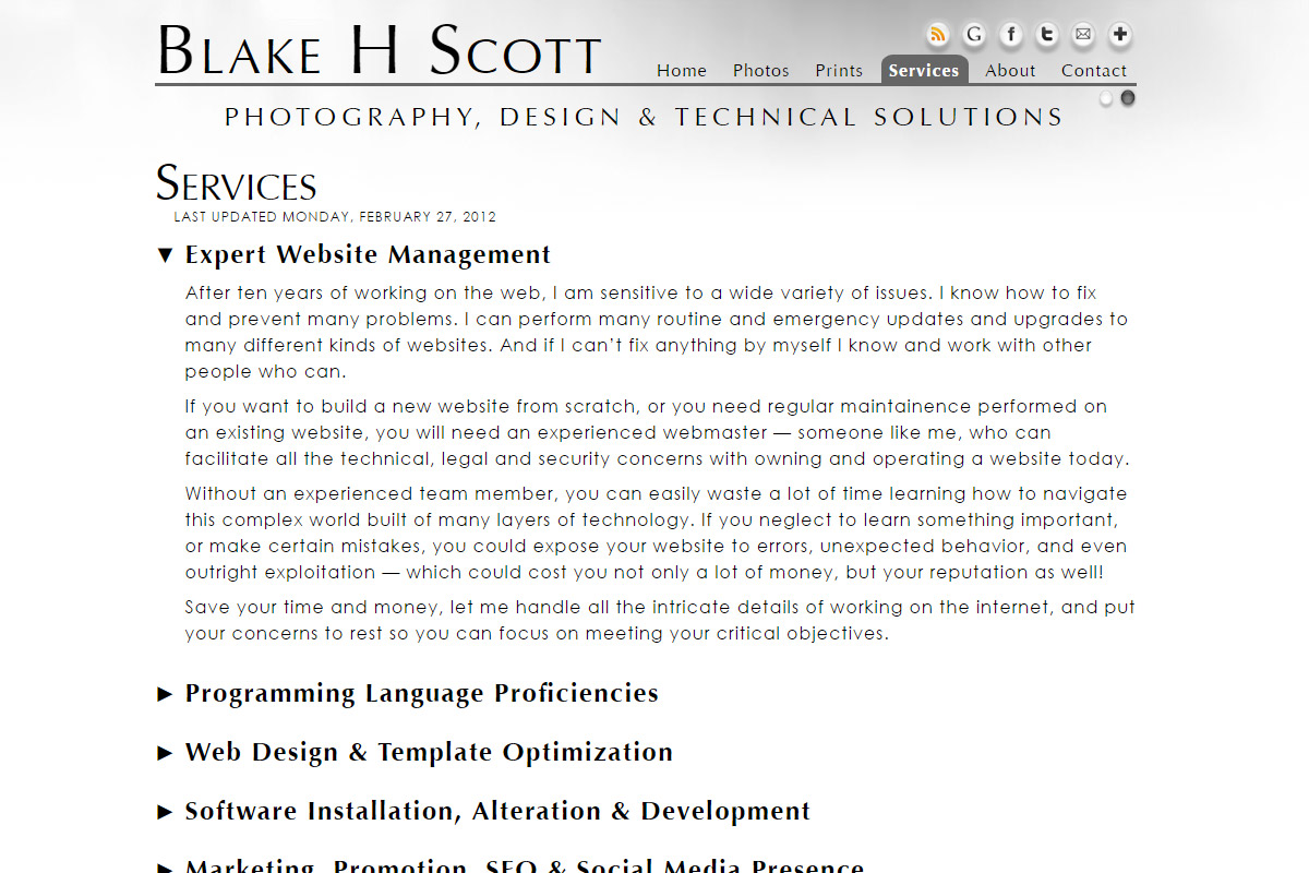 Services Offered. It's really important to be specific, and describe exactly what you have to offer.