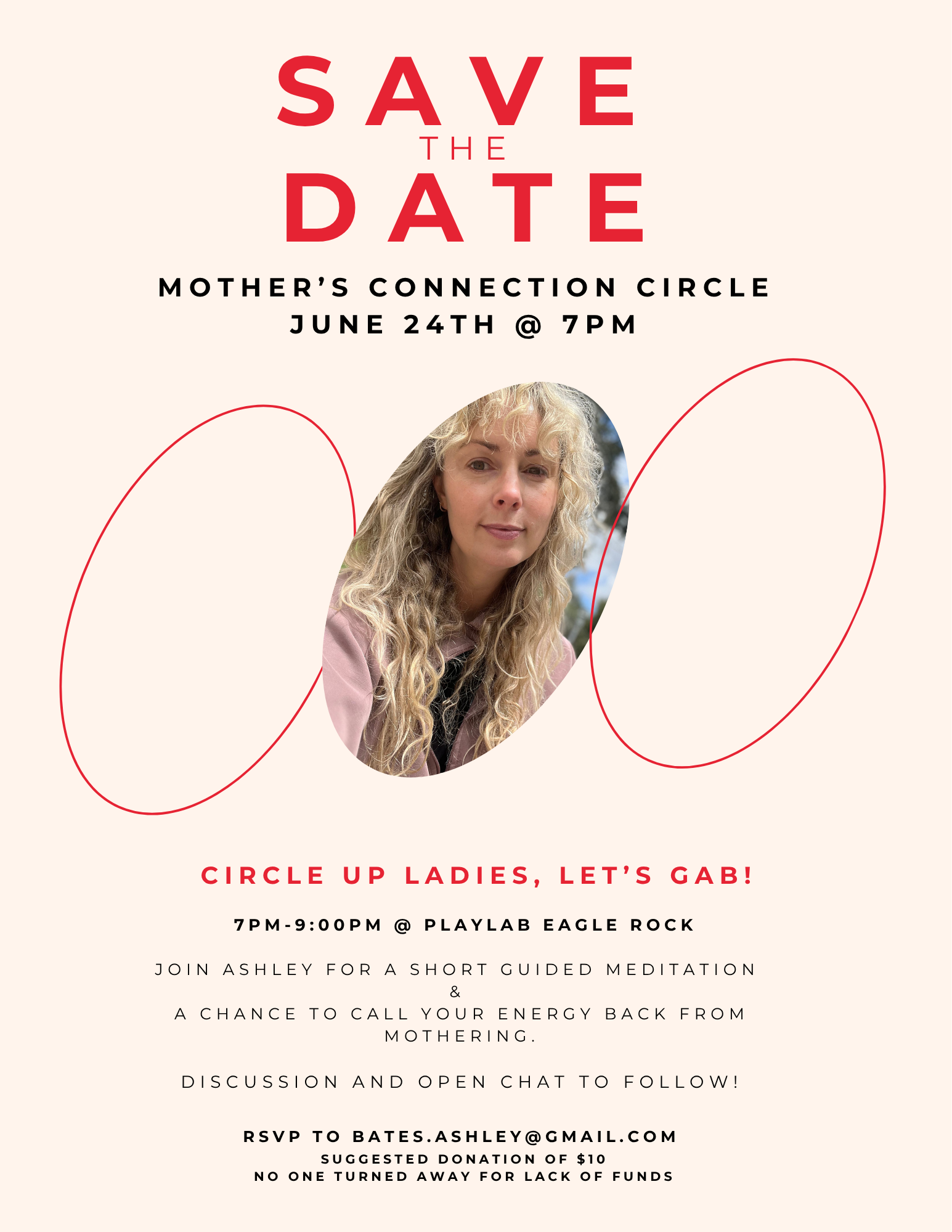 Cream Red Simple Save the Date Women's Circle poster.png