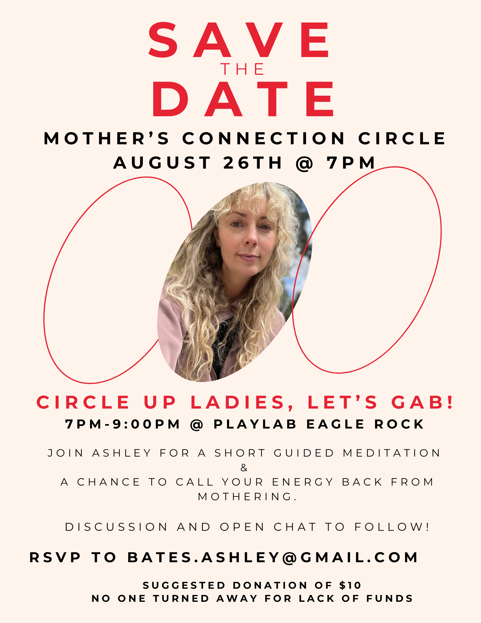 Cream Red Simple Save the Date Women's Circle poster (1).png