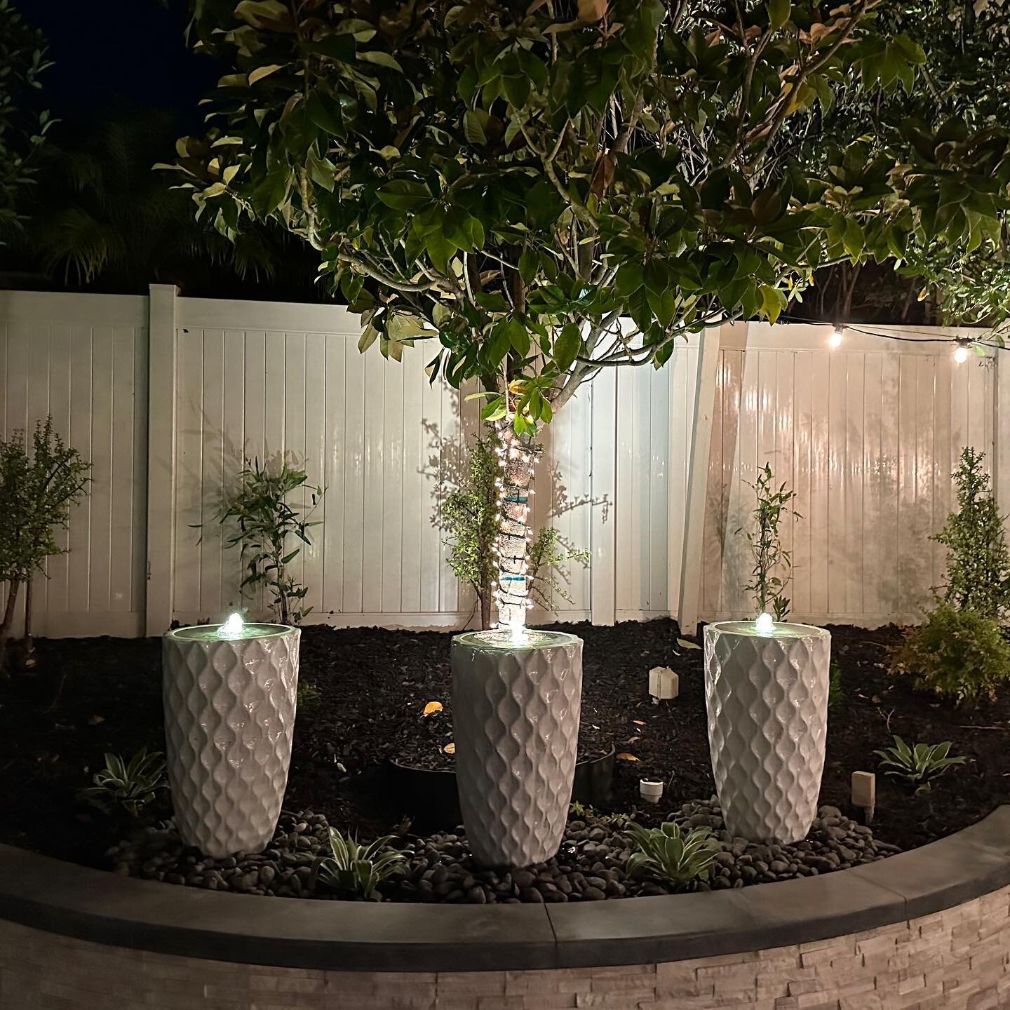 What&rsquo;s better than two? Three! A trio of pots or water features is the perfect way to draw attention to a focal point in your space. Come see us to choose the colors and designs that fit your taste. #paradisefountains #fountain #fountains #oc #