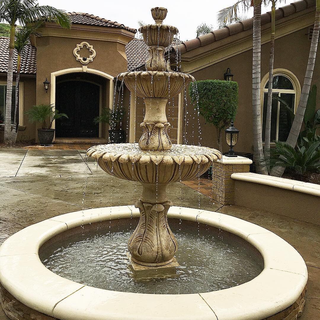 The sun is finally peeking back out! Time to get back outside and improve your space. Come see us. #paradisefountains #fountains #orangecounty #homeimprovement #courtyard #waterfeature