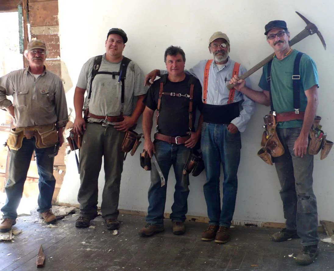 Construction volunteers: (l-r) Lee Erickson, Trevor Brand, Bill Bonini, Paul Duffey, David Judd.