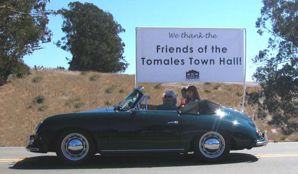 Scott Lawson in his ’59 Porsche 356 with Cleo & Juliet Hadid. Tomales Founders’ Day Parade, date unknown.