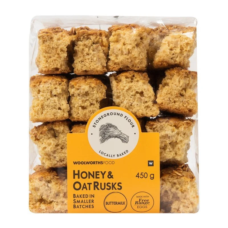Woolworths Honey & Oat Rusks (450g)