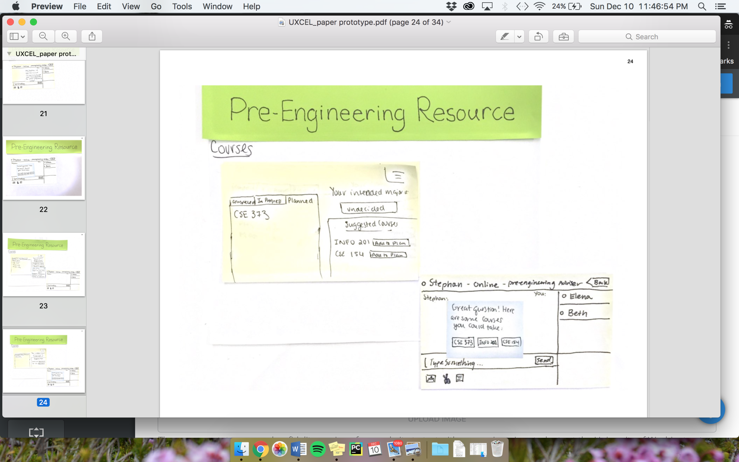 Paper Prototype: Live Chat with an Adviser