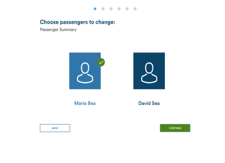 Flight selection page in proposed high-fidelity mock-up