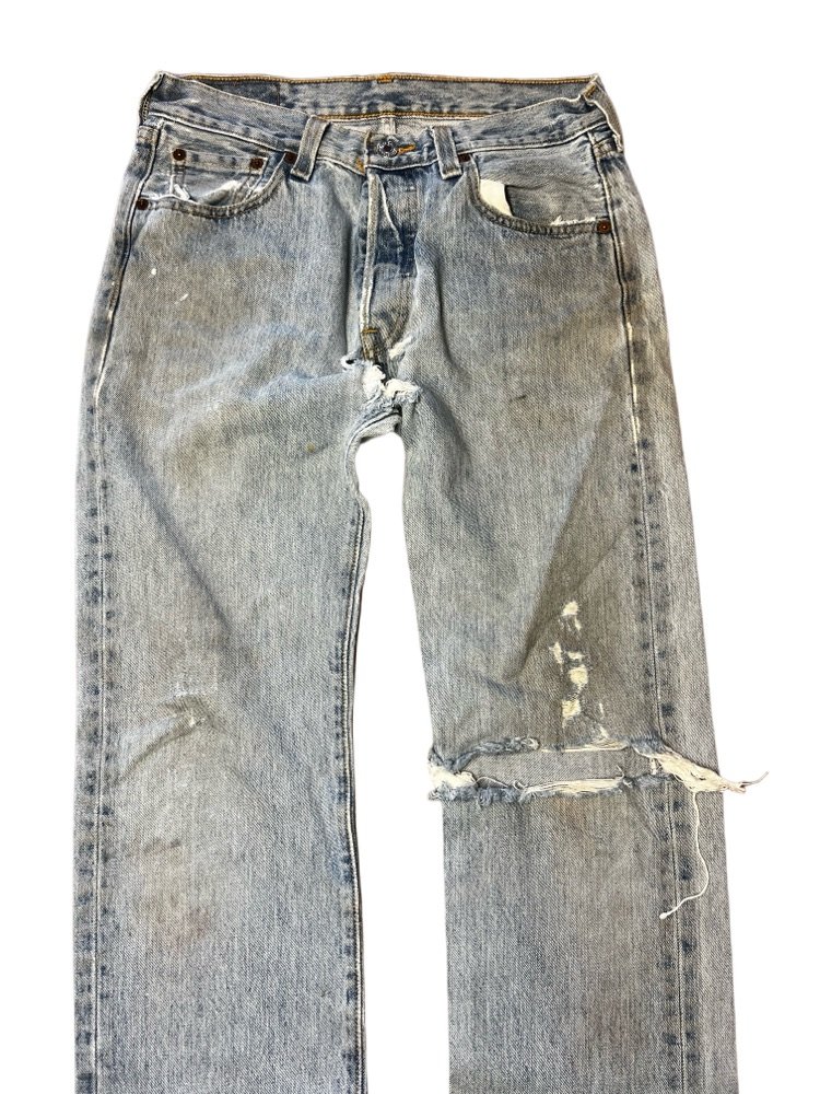 Vintage 501 Levi's Straight Leg Blue Button Fly Denim Jeans