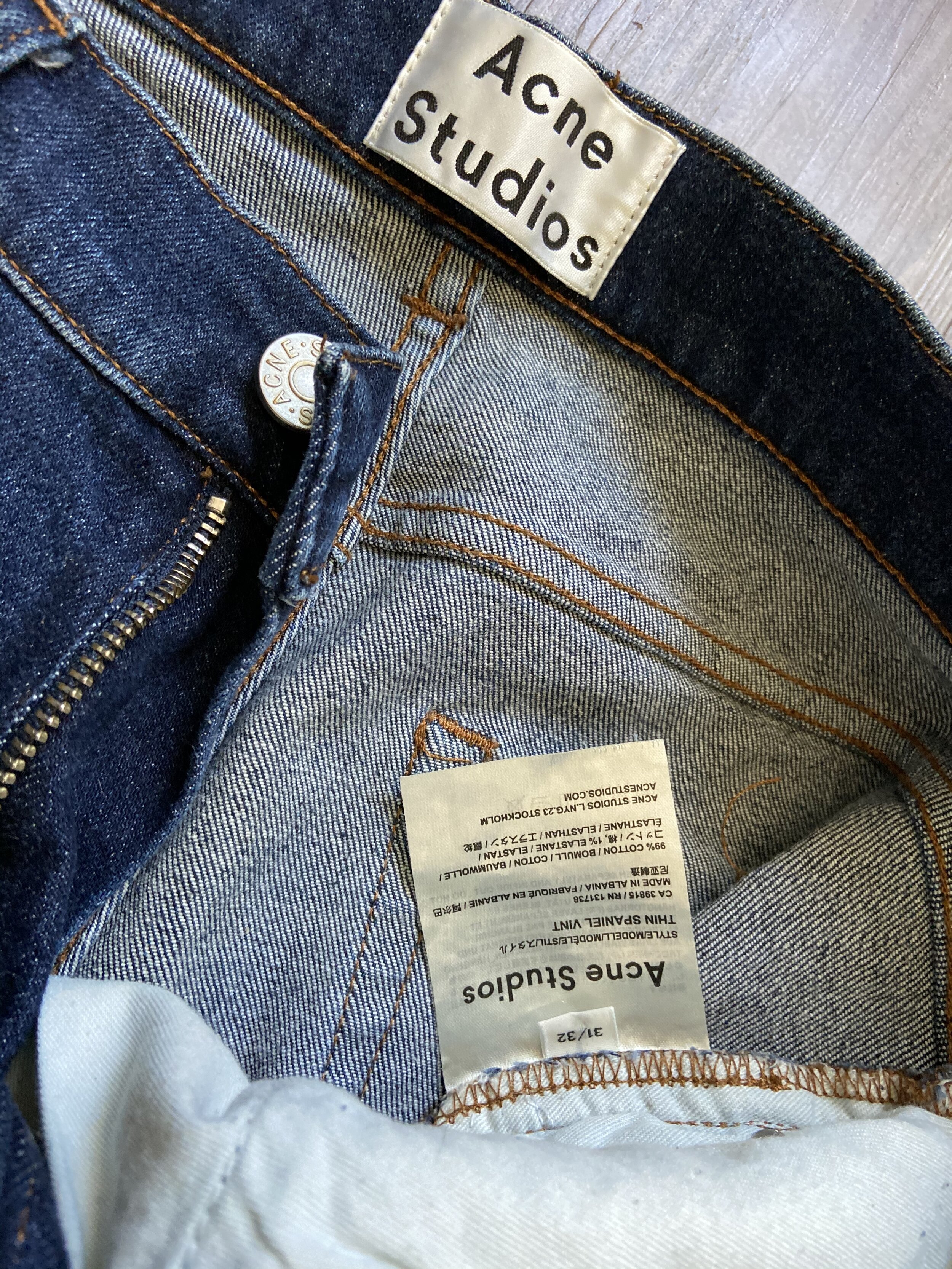 Acne Studios Denim Blue Jeans Stle Thin Spaniel Vint — DEAD PEOPLE'S SHIT