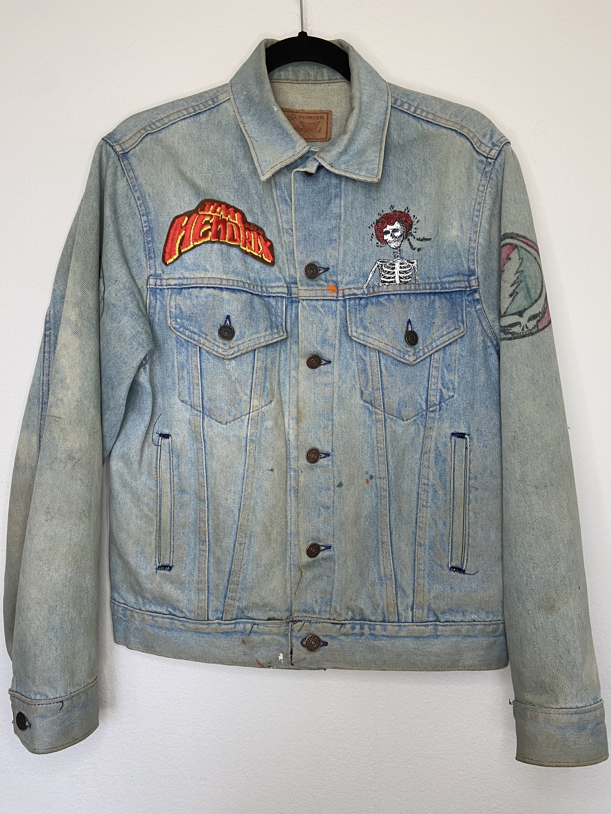 Vintage 1990's Jimi Hendrix / Grateful Dead Hand Painted Customized Gap  Pioneer Denim Jacket — DEAD PEOPLE'S SHIT