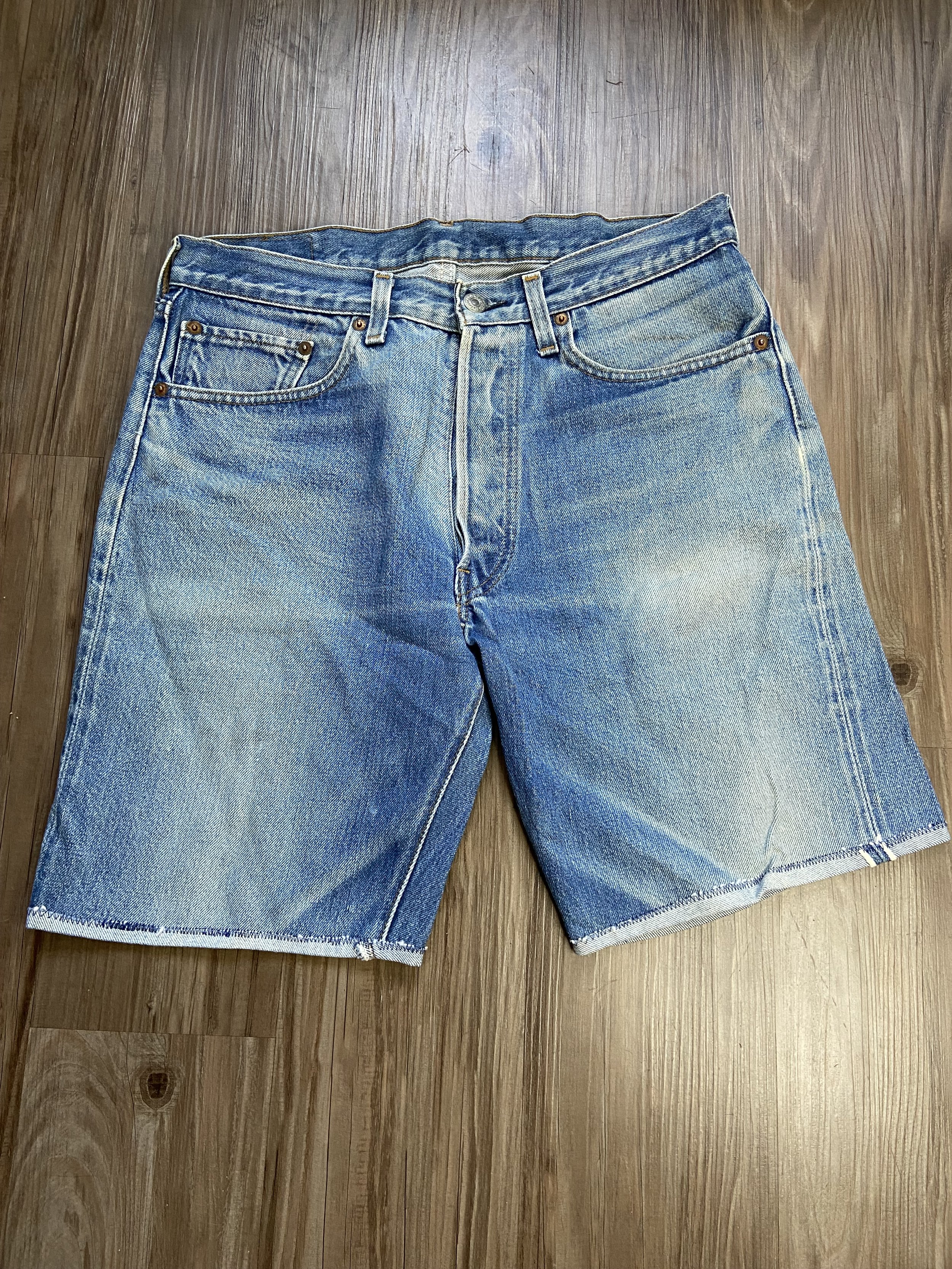 Vintage Levi's 501 Redlines Cut Off Cuffed Denim Blue Jean Bermuda Shorts —  DEAD PEOPLE'S SHIT