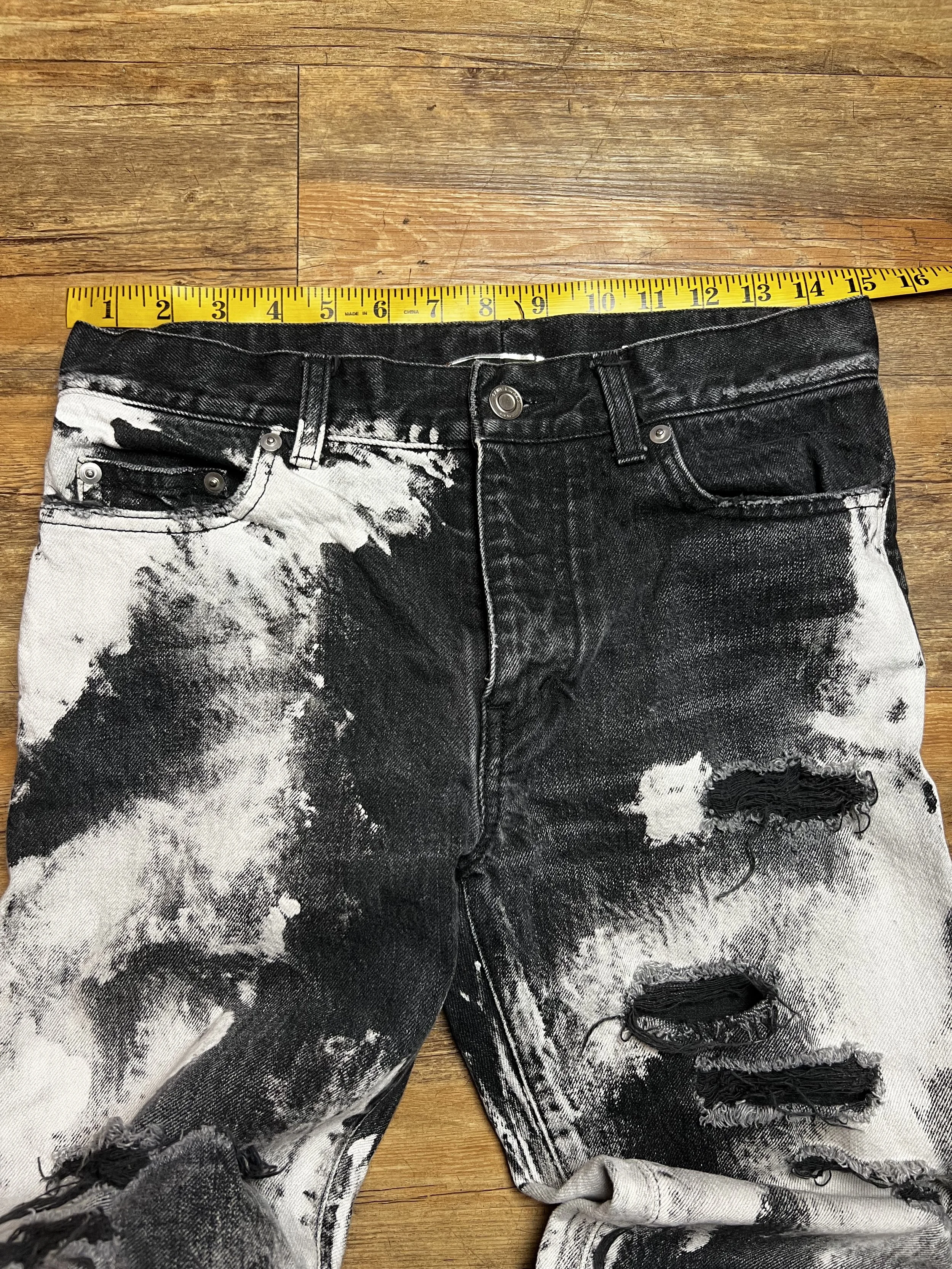 Saint Laurent 2016 D02 Distressed Bleached Skinny Jeans