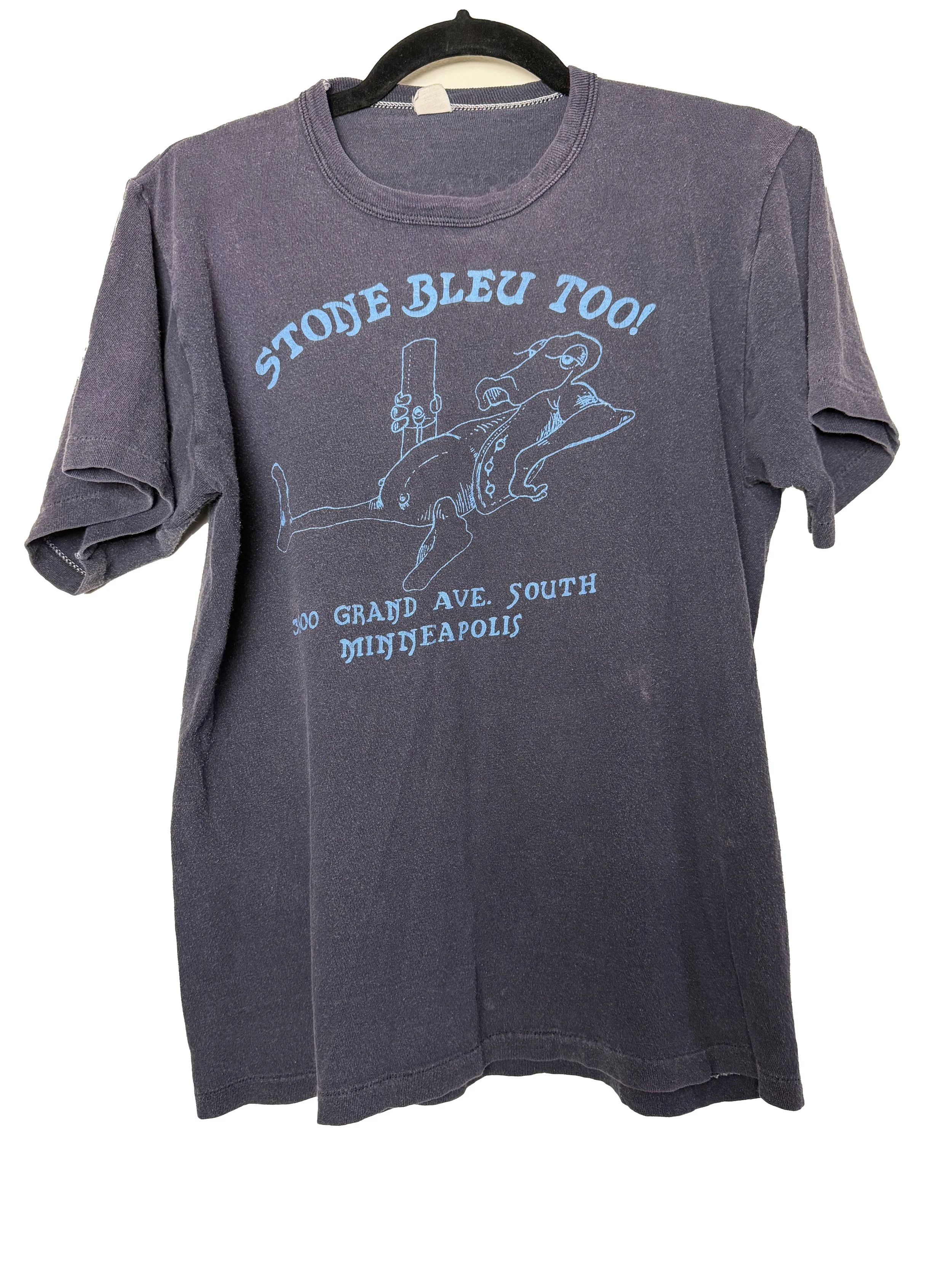 Vintage 1970's Stone Bleu Too - 300 Grand Ave South Head Shop Record Store Vaughn Bode Style Graphic T-Shirt