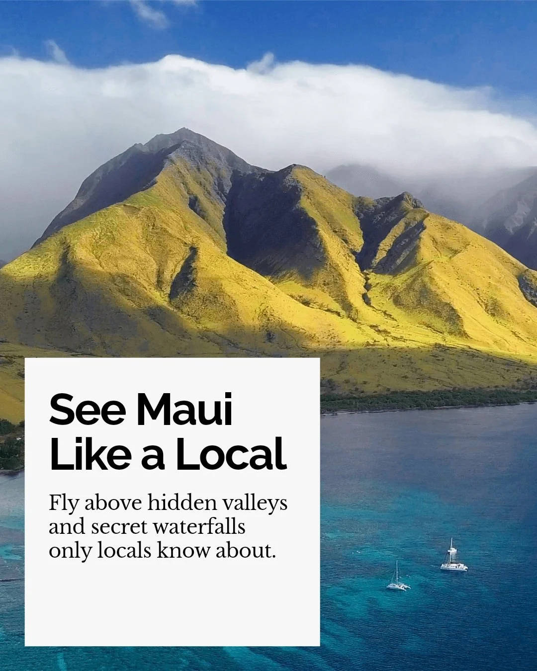 Ever wondered how to truly capture Maui's hidden beauty from above?

Book a helicopter tour with us and unlock exclusive views only the locals know! From lush valleys to secret waterfalls, experience Maui's magic like never before.

Trust our local e