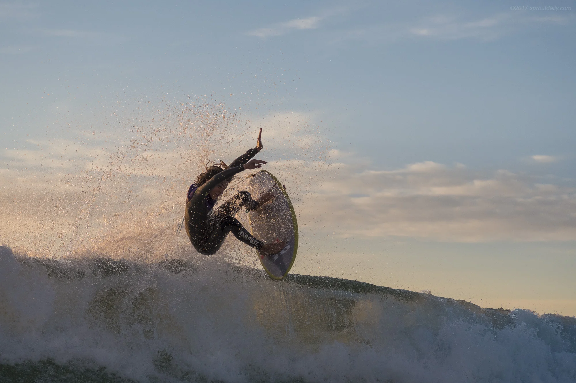Saxon surfing through clouds