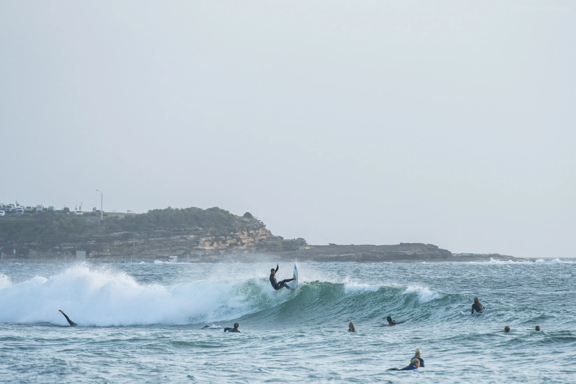 High-tide foam climb
