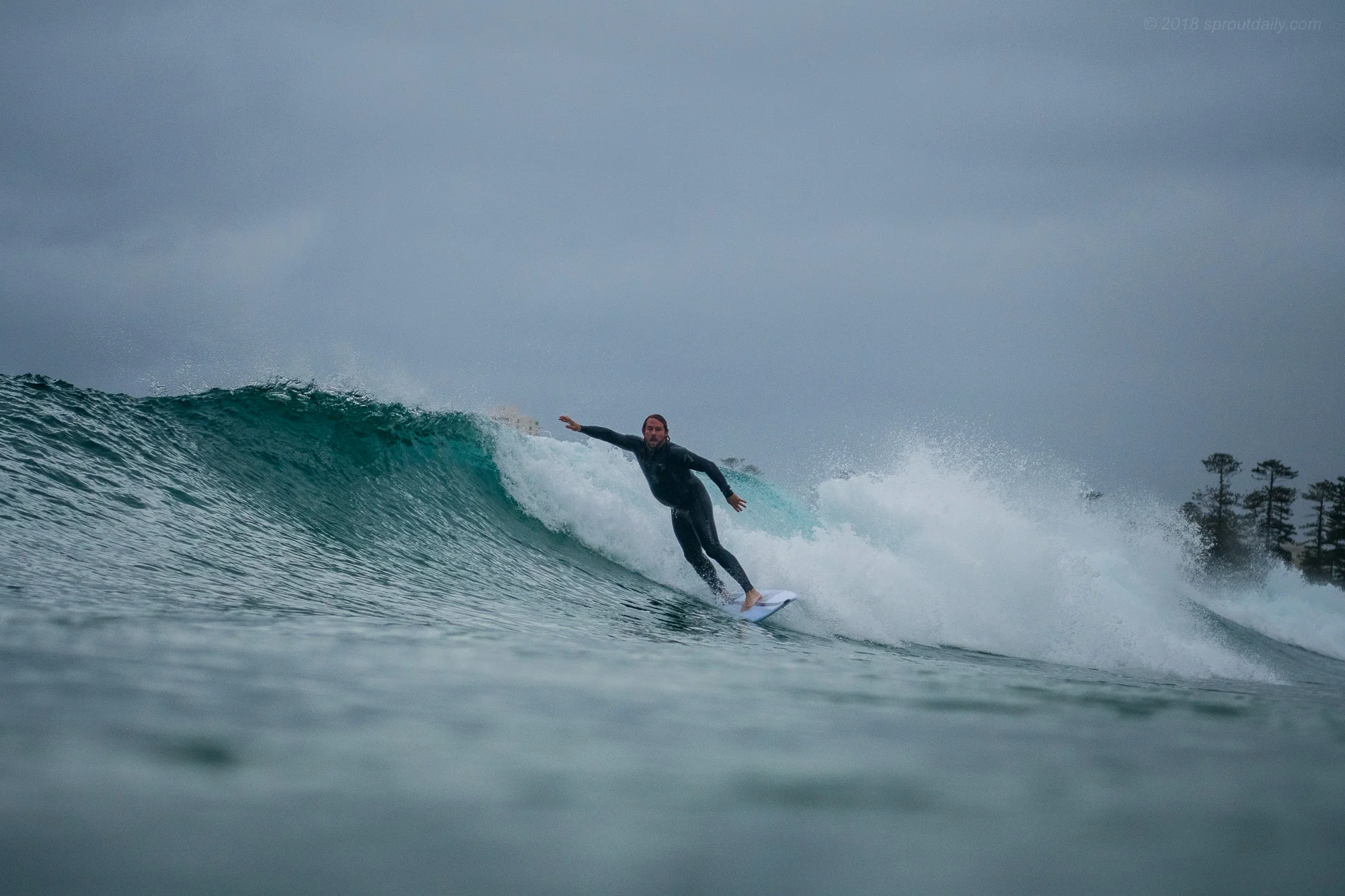 Chris stretchin' for the section
