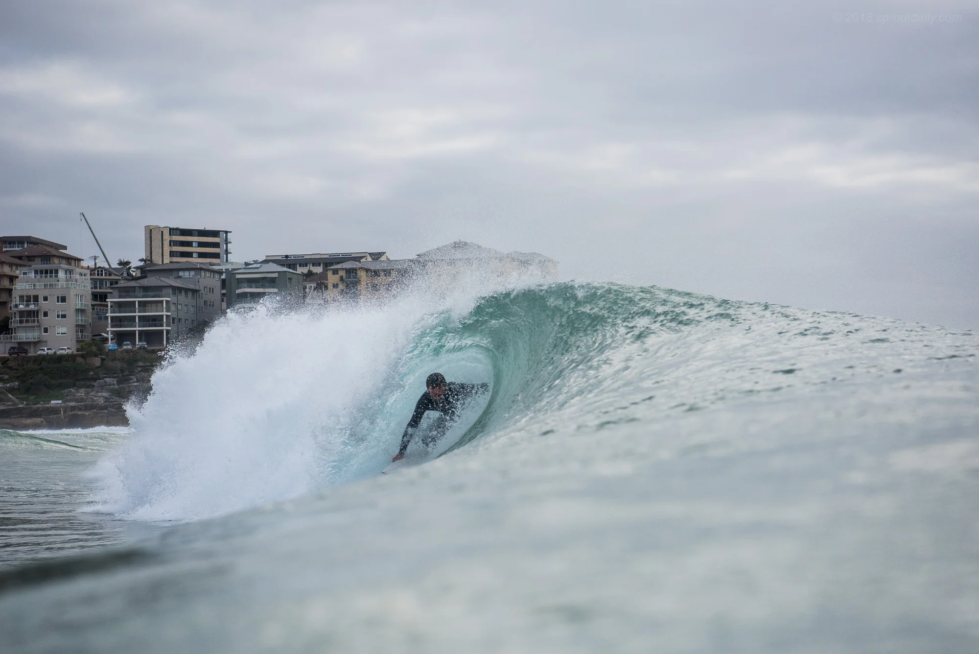 Jarrad ducking in for a pre-work rinse