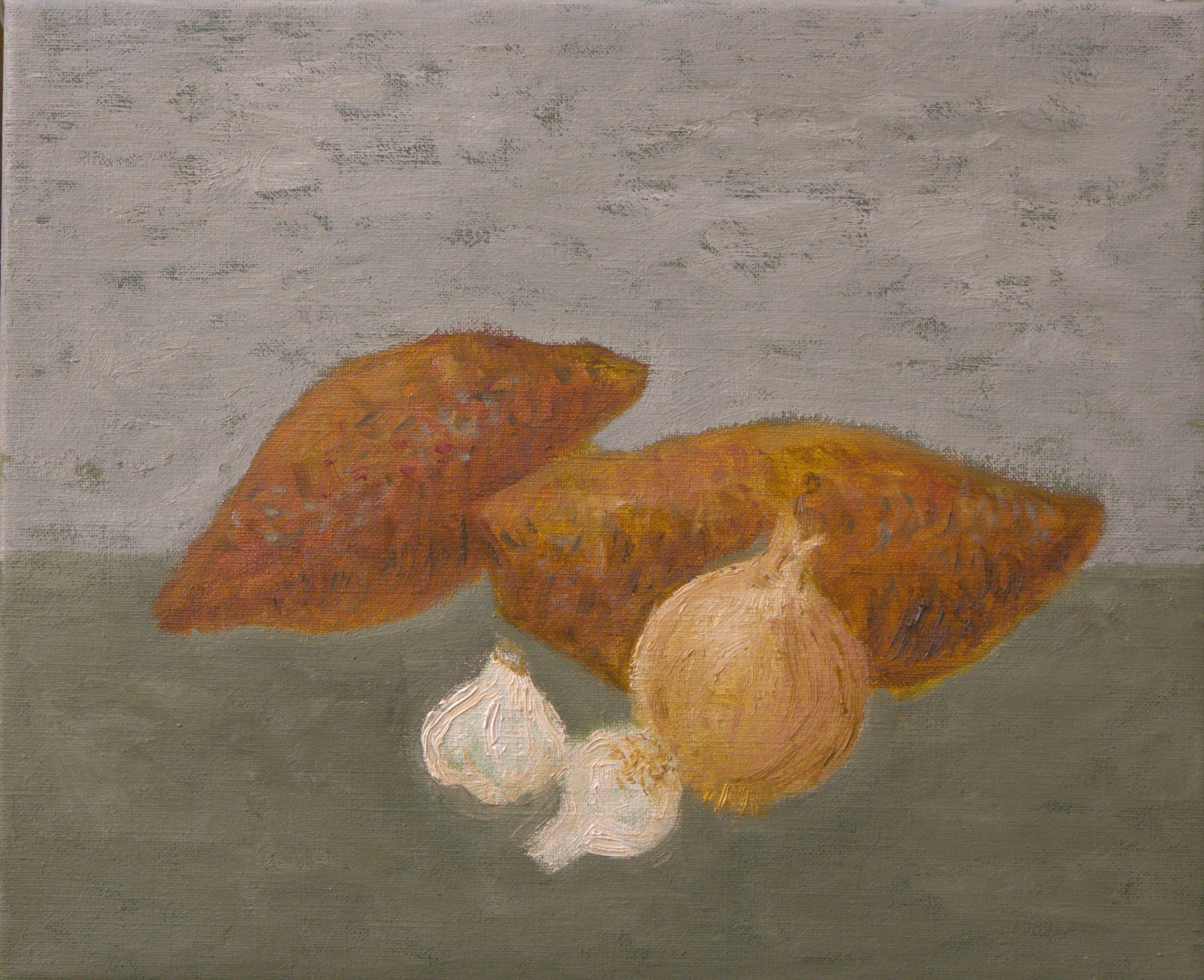 Boniatos, ajos y cebolla