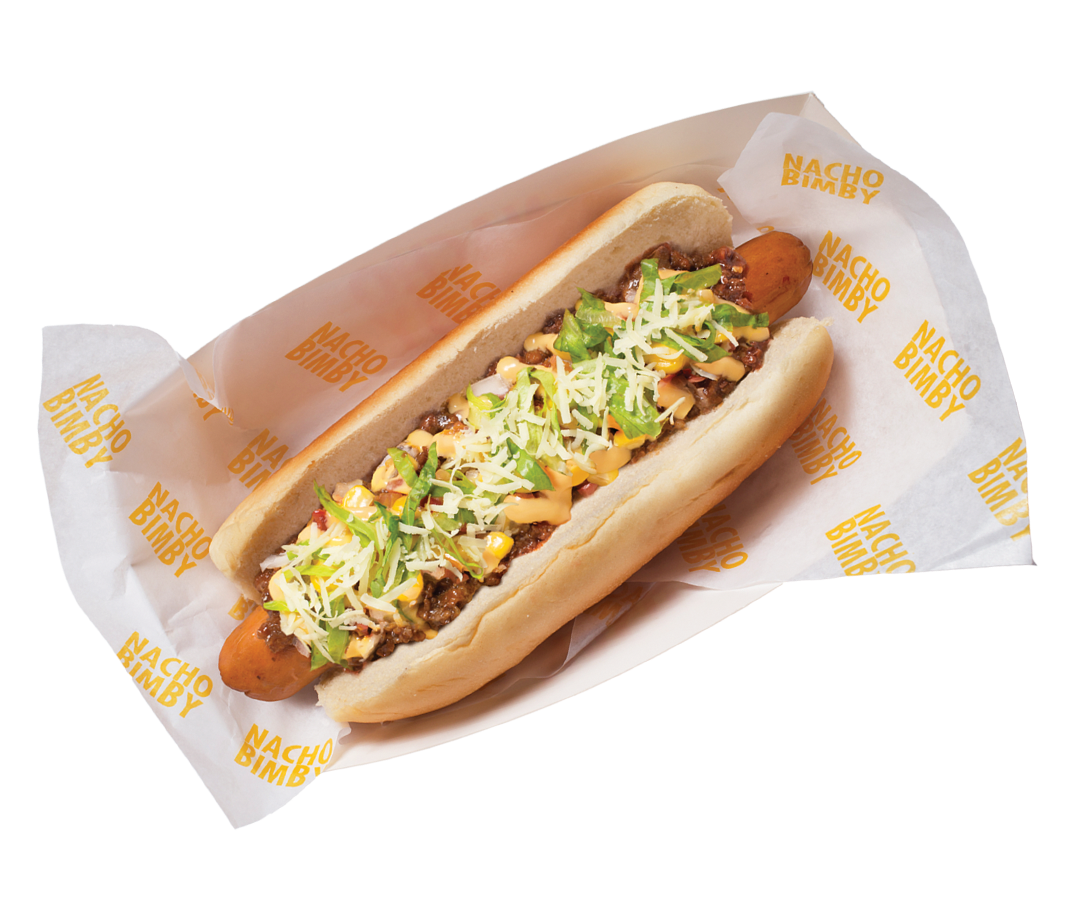 MEXICON CARNE-DOG Oozing with flavor, Nacho Bimby’s Signature 7-inch smokey hotdog loaded with chunky chili con carne, cheese sauce and veggies wil keep you craving for more. Solo Php 150
