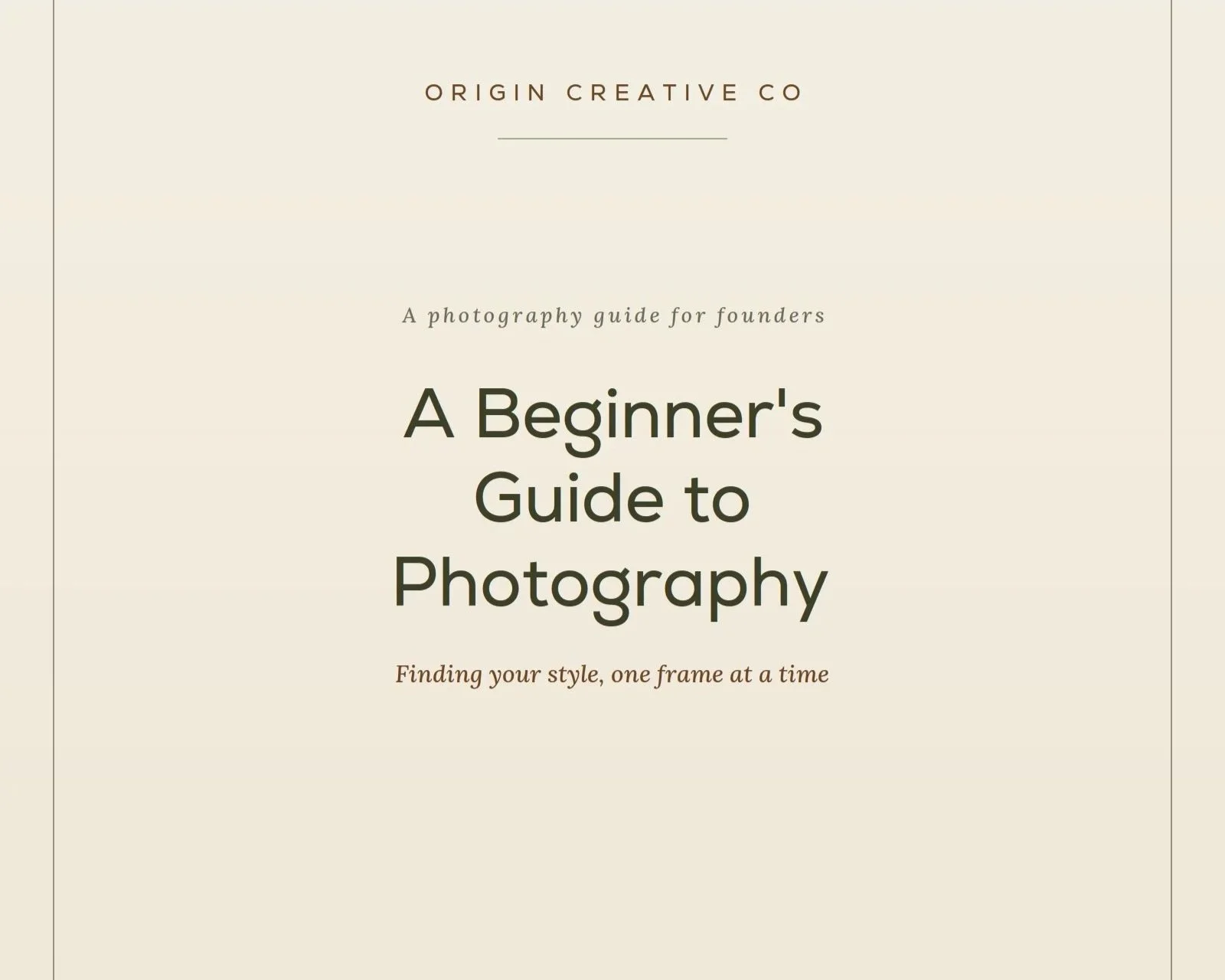 A beginners guide to photography