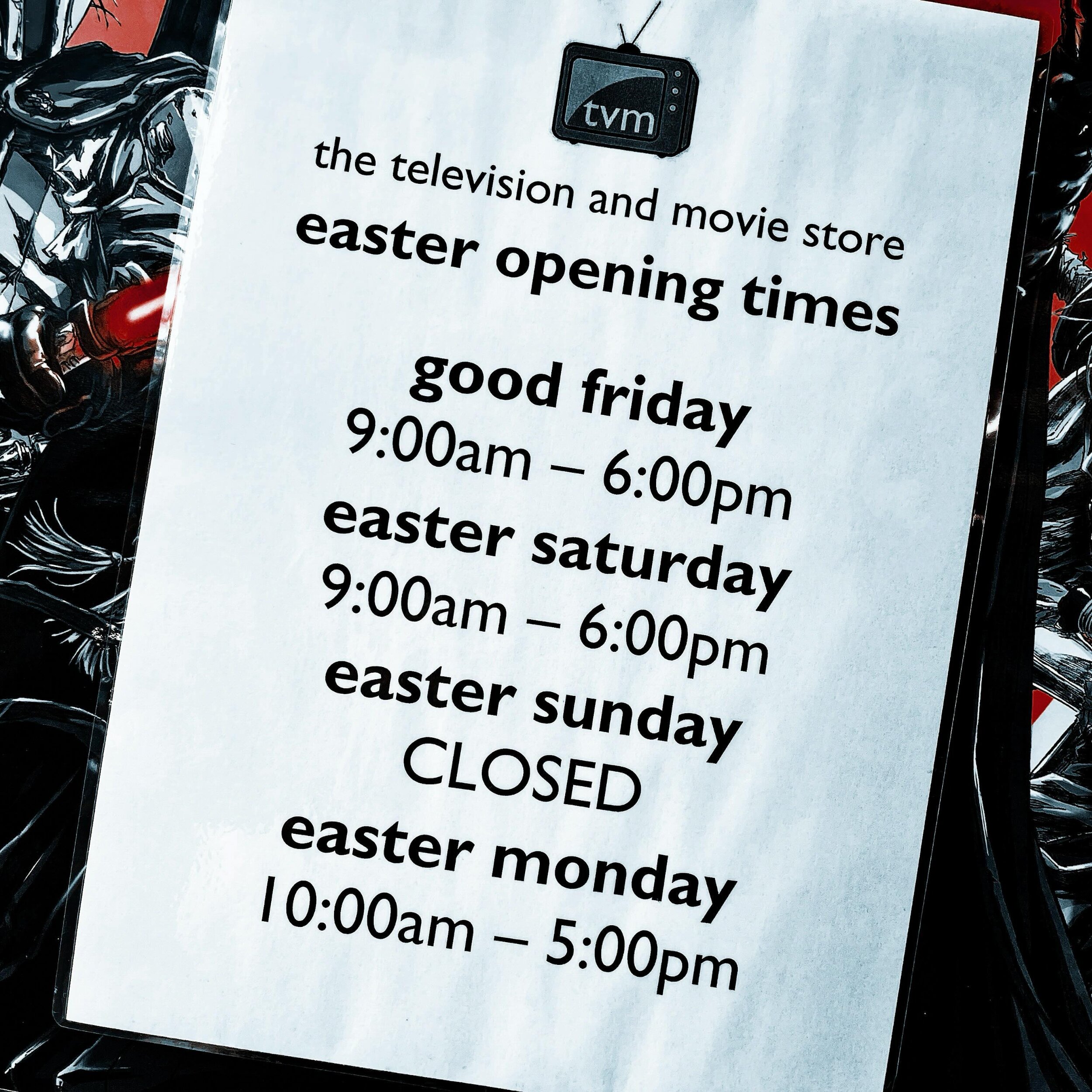 opening times for the easter season

#tvm #tvmnorwich #tvandmoviestore #televisionandmoviestore #norwich #easter #eastersunday